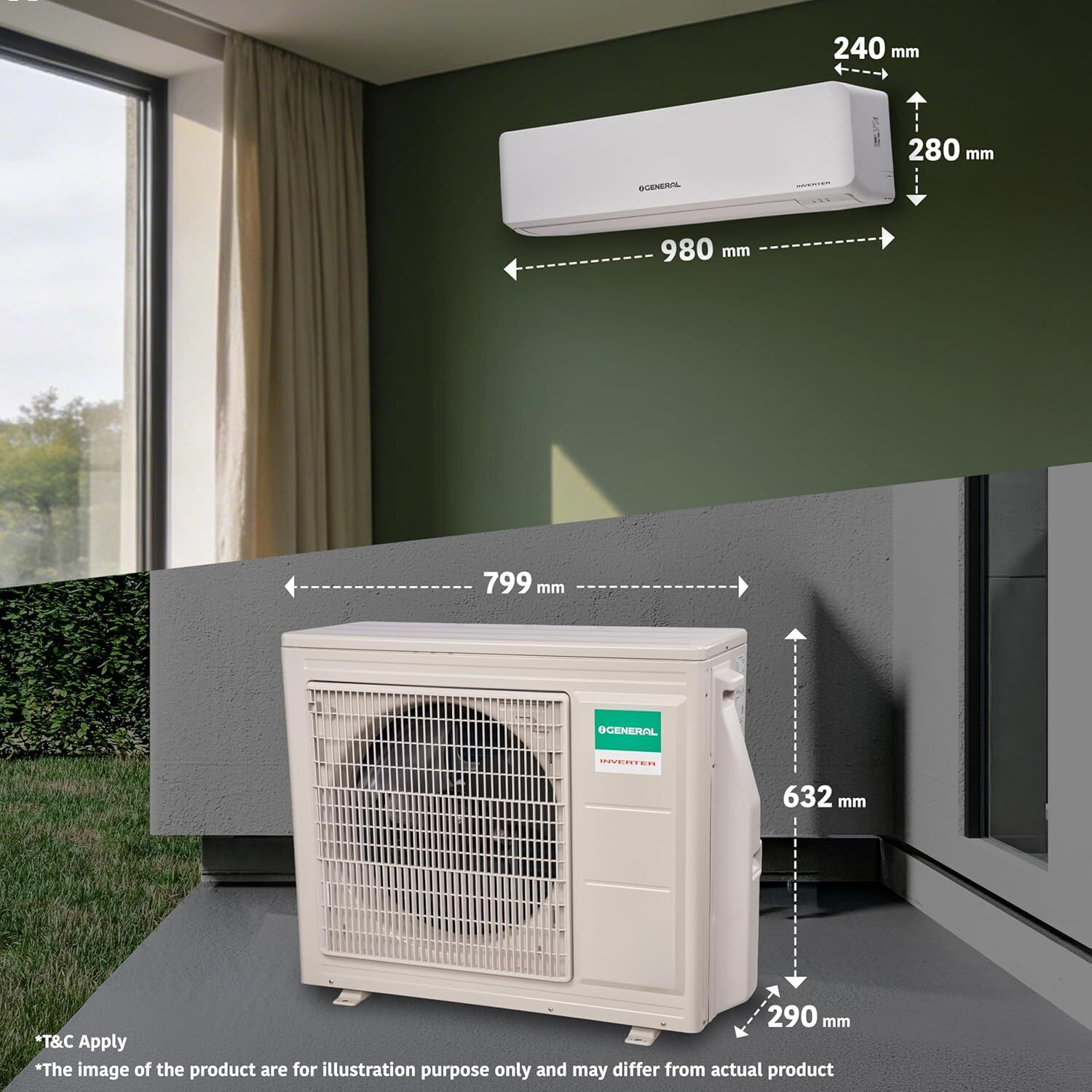 Image of O-General 2025 Model 1.5 Ton 5 Star Split Inverter AC