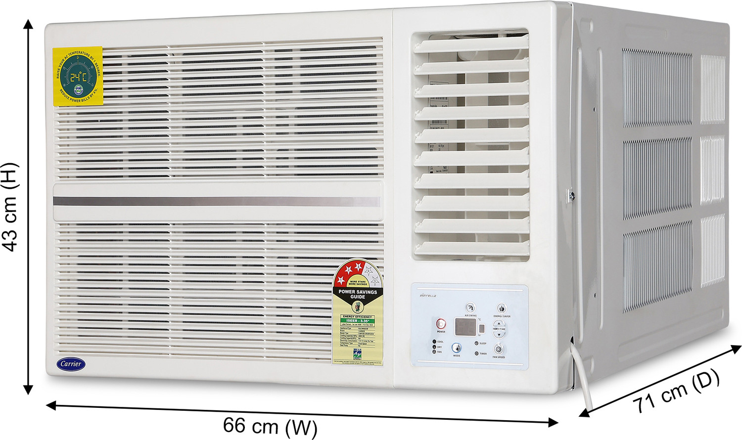 Image of CARRIER 2026 Model 1.5 Ton 3 Star Window Fixed Speed AC