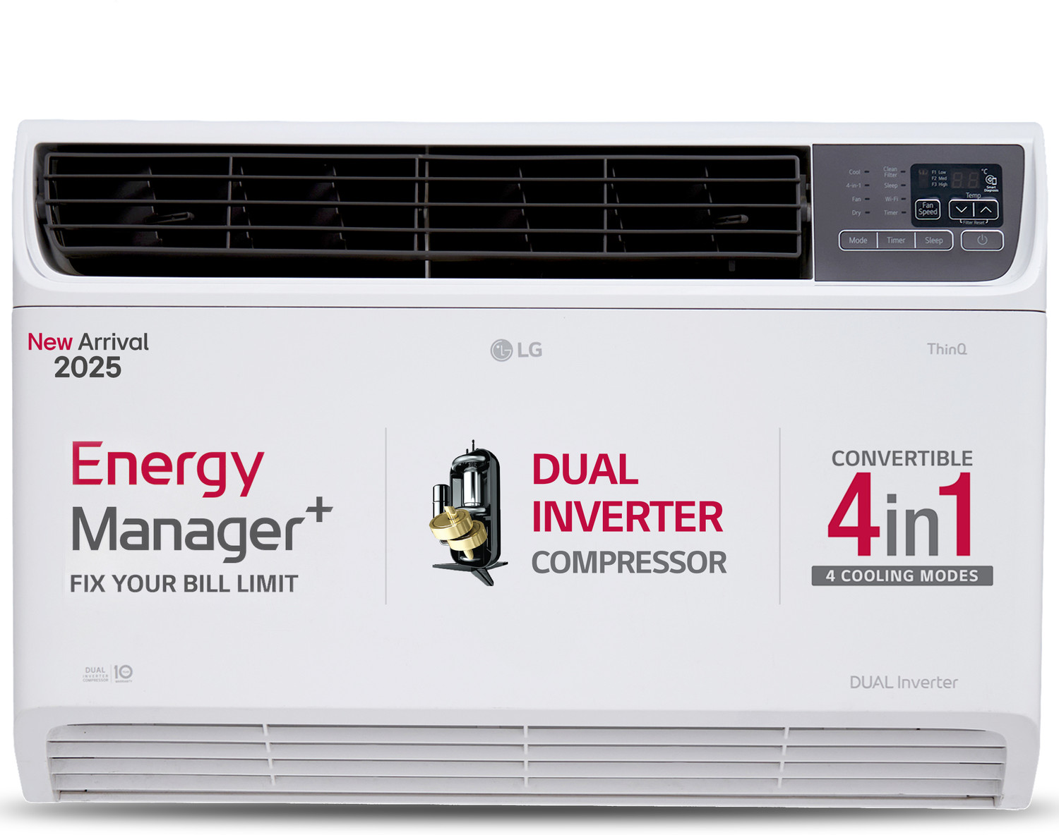 Image of LG 2025 Model 1.5 Ton 3 Star Window Dual Inverter with Wi-fi with Energy Manager+,Voice Control, 4 Way Air Swing & HD Filter AC