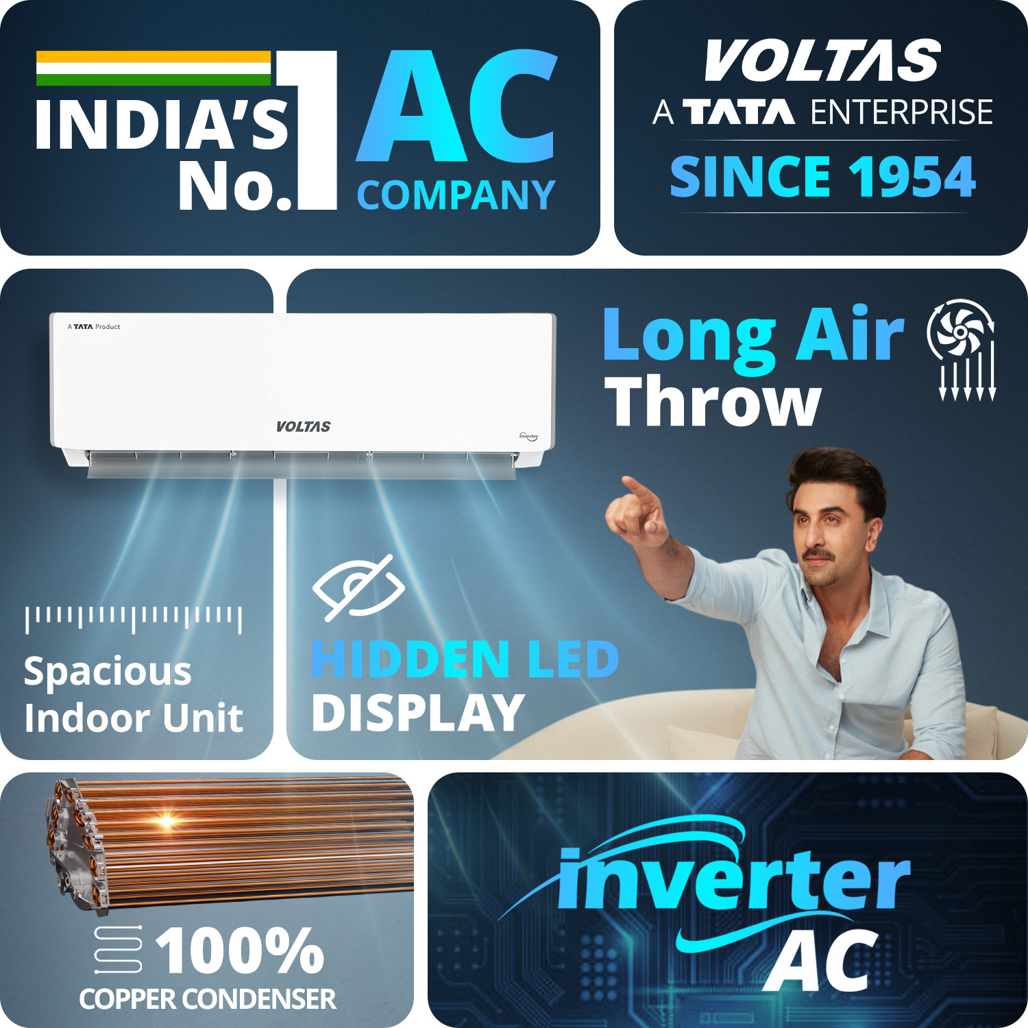 Image of Voltas 2026 Model 2 Ton 5 Star Split Inverter AC