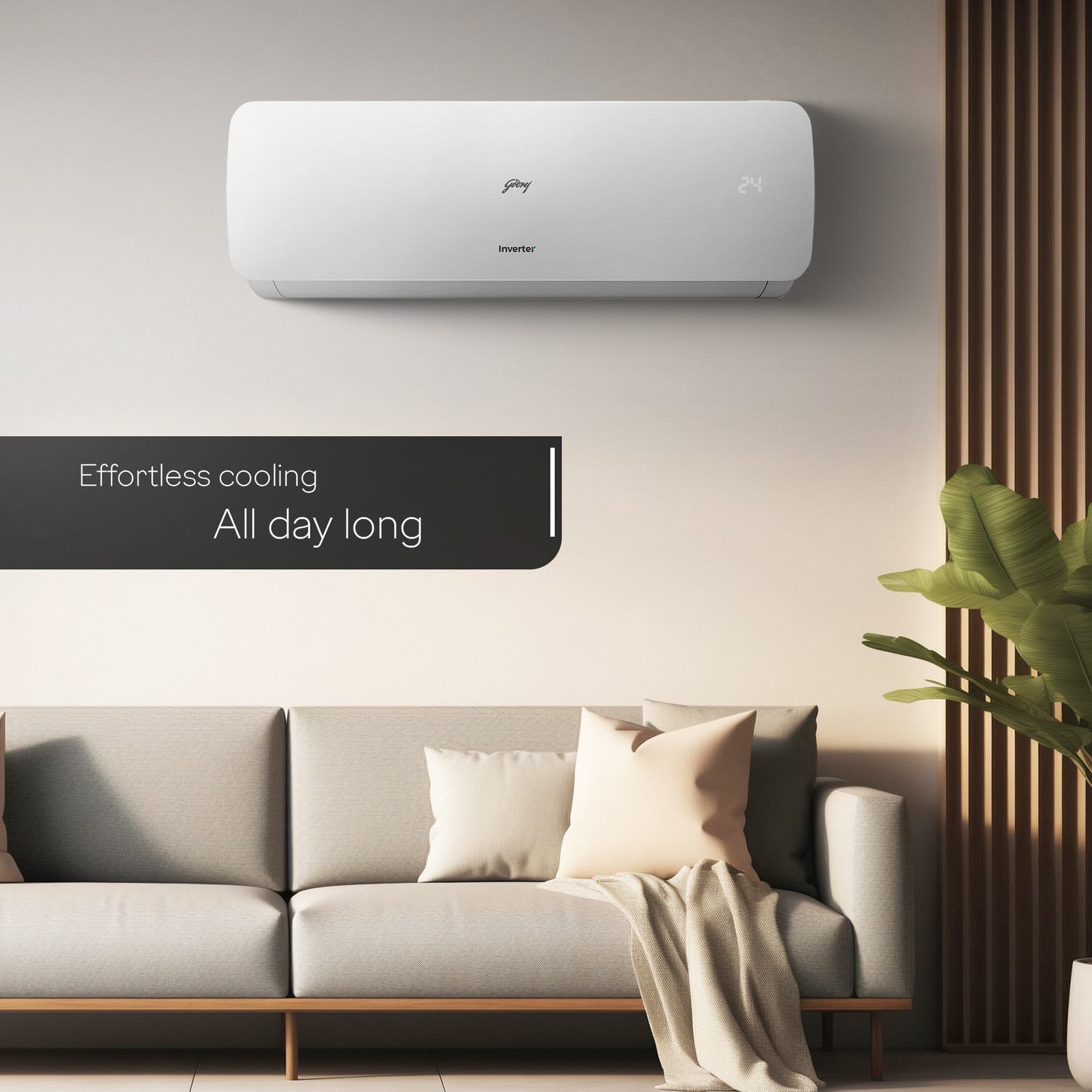 Image of Godrej 2025 Model 1.5 Ton 3 Star Split Inverter AI Powered, 5-In-1 Convertible, Heavy Duty Cooling At Extreme Temperature AC