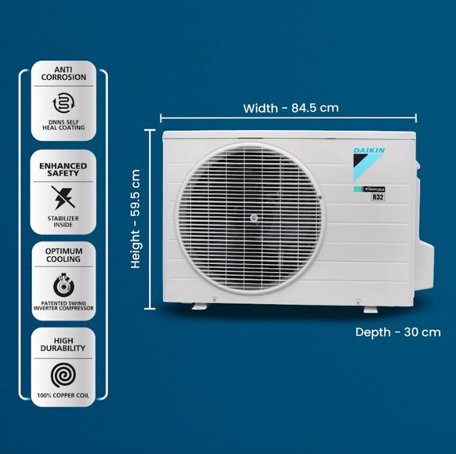 Image of Daikin 2024 Model 1.5 Ton 3 Star Split Inverter AC