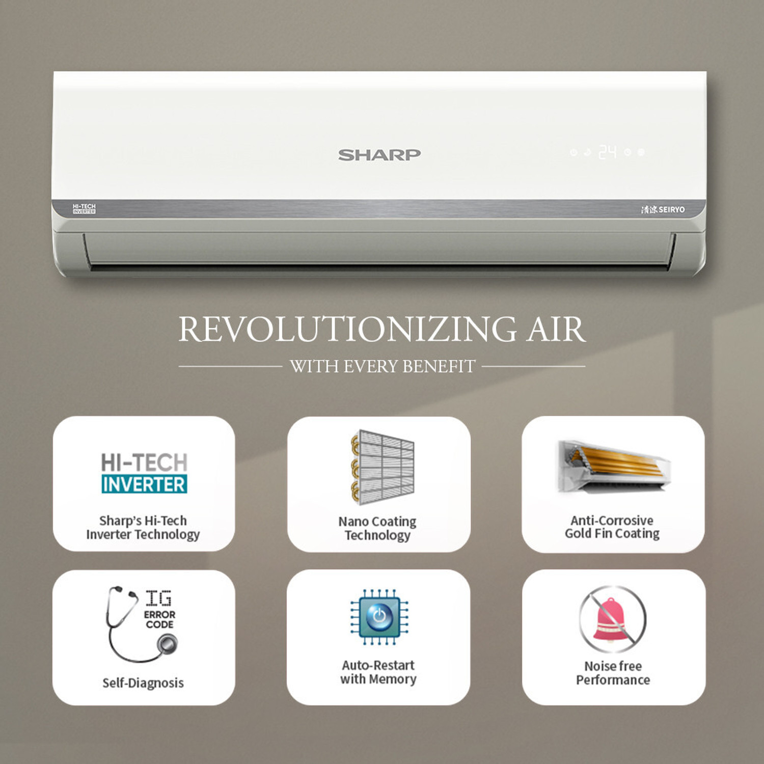 Image of Sharp 2025 Model 1.5 Ton 3 Star Split Inverter AC