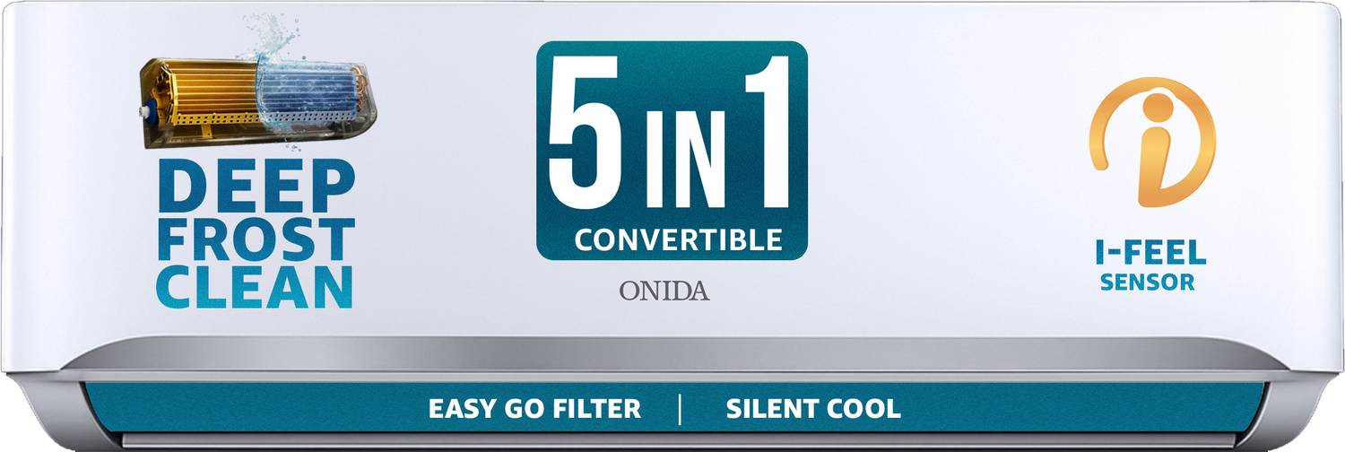 ONIDA 2025 Model 1.5 Ton 5 Star Split Inverter 5-in-1 Convertible