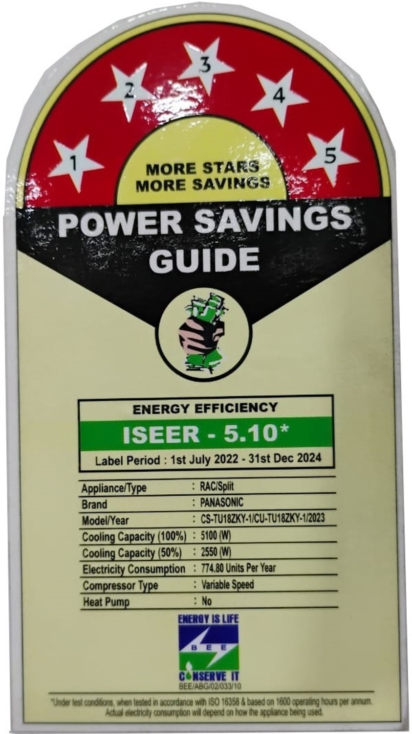 Image of Panasonic 2023 Model 1.5 Ton 5 Star Split Inverter AC