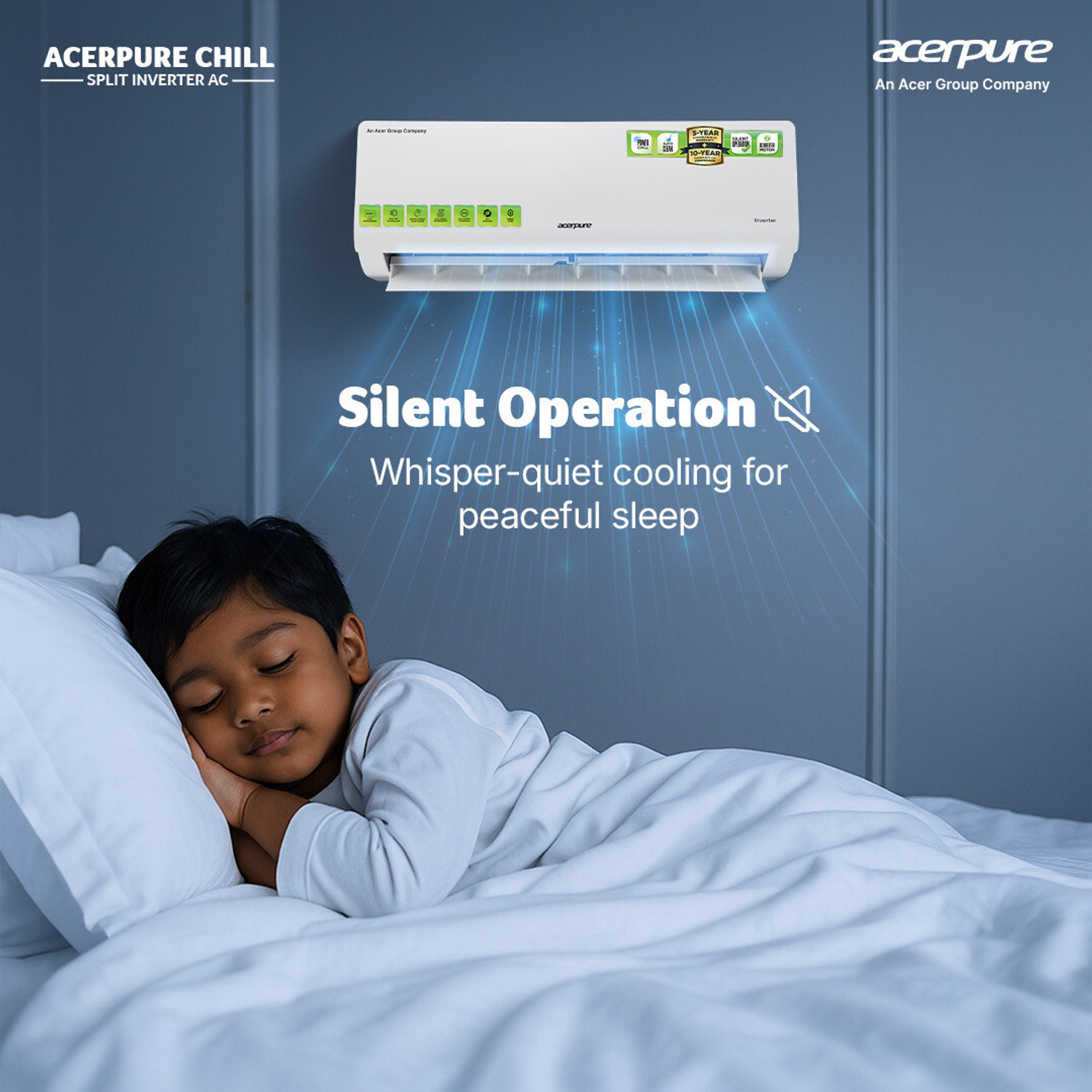 Image of Acerpure 2025 Model 1 Ton 3 Star Split Inverter 4 in 1 convertible design, Anti-virus Filter, Blue Fin Technology AC