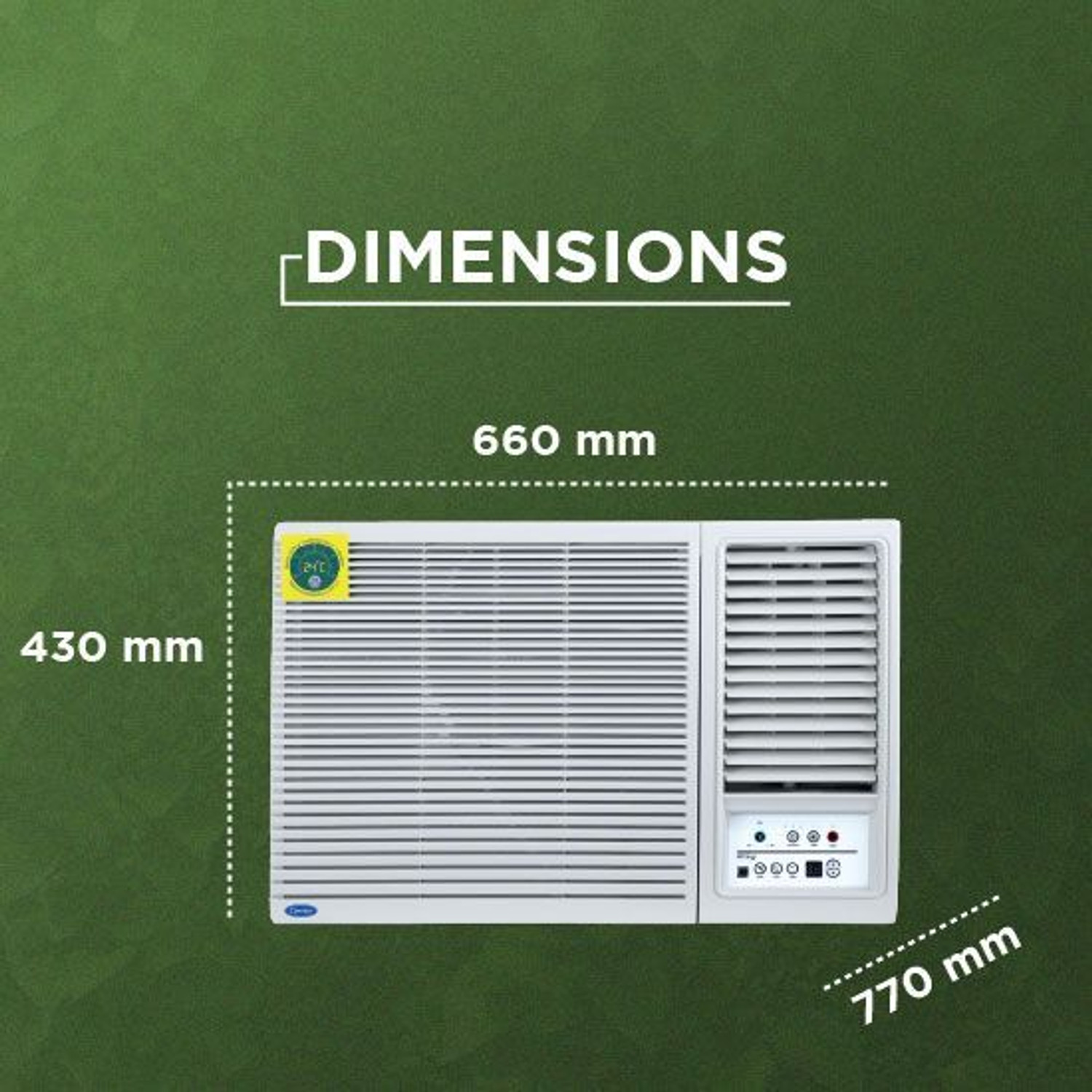 Image of CARRIER 2026 Model 1.5 Ton 5 Star Window Inverter AC