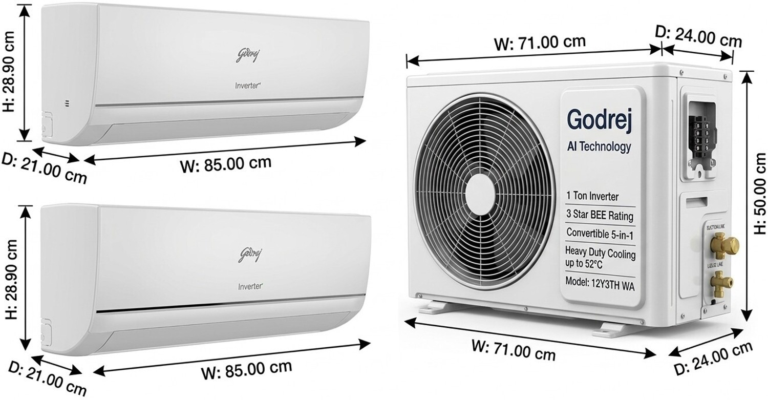 Image of Godrej 2026 Model 1 Ton 3 Star Split Inverter AC