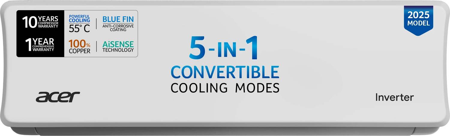 Acer 2025 Model 1 Ton 5 Star Split Inverter AC