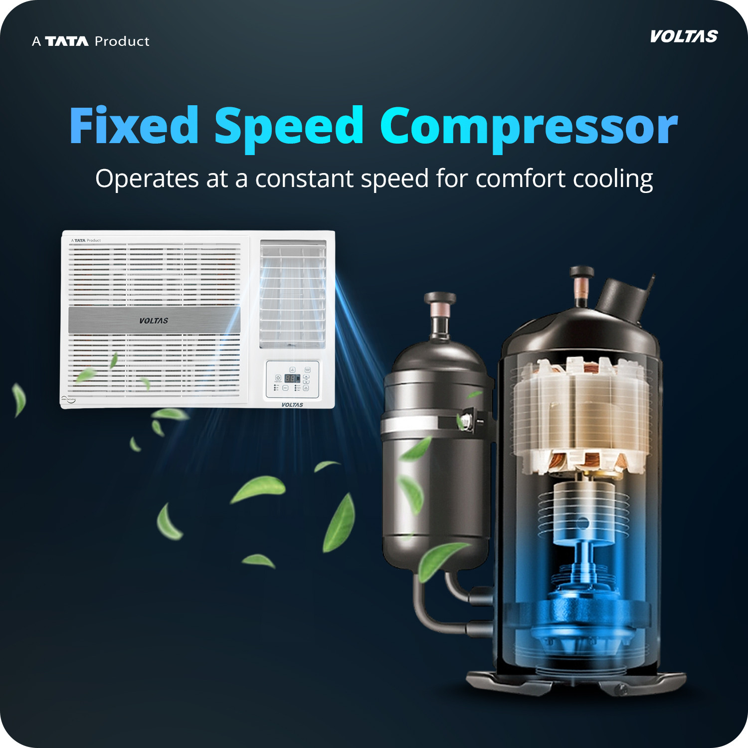 Image of Voltas 2026 Model 1.5 Ton 2 Star Window Fixed Speed AC