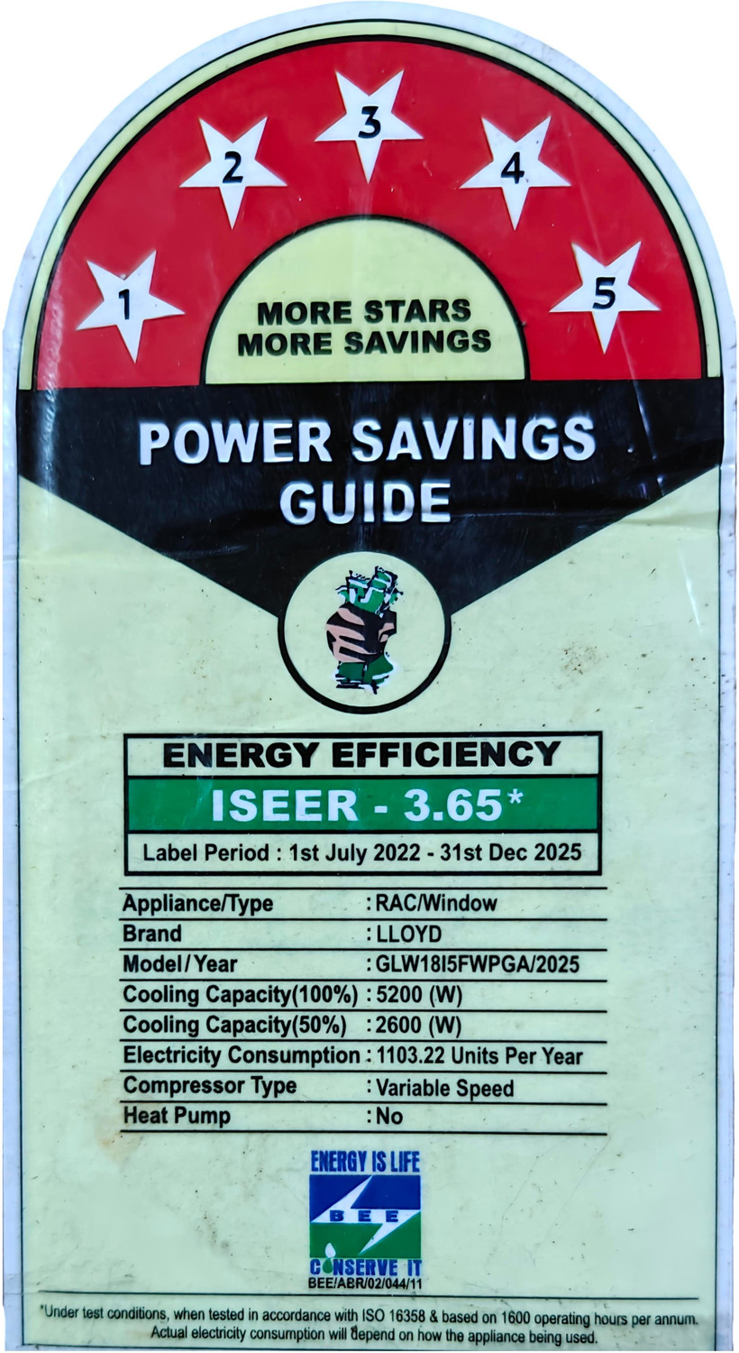 Image of Lloyd 2025 Model 1.5 Ton 5 Star Window Inverter AC