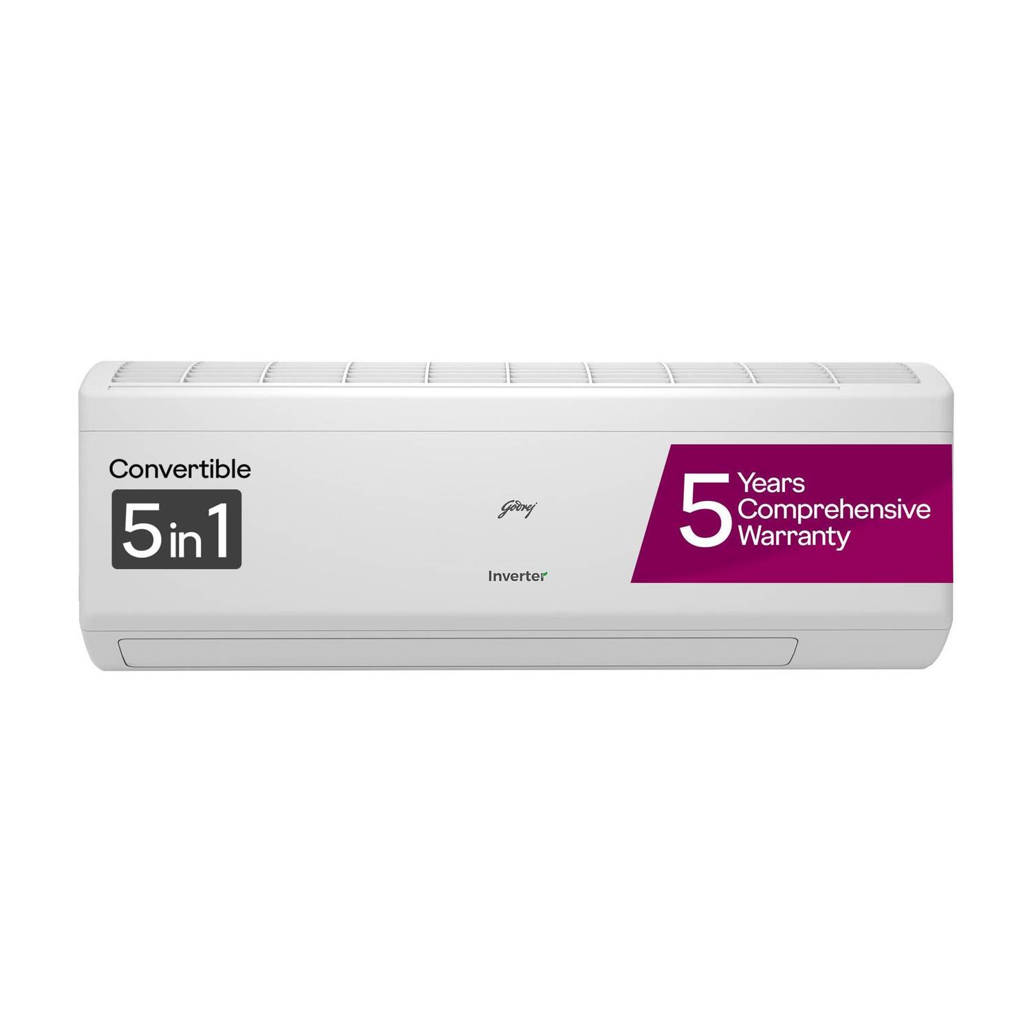 Godrej 2024 Model 1.5 Ton 5 Star Split Inverter 5-In-1 Convertible with Heavy Duty Cooling at Extreme Temperature AC