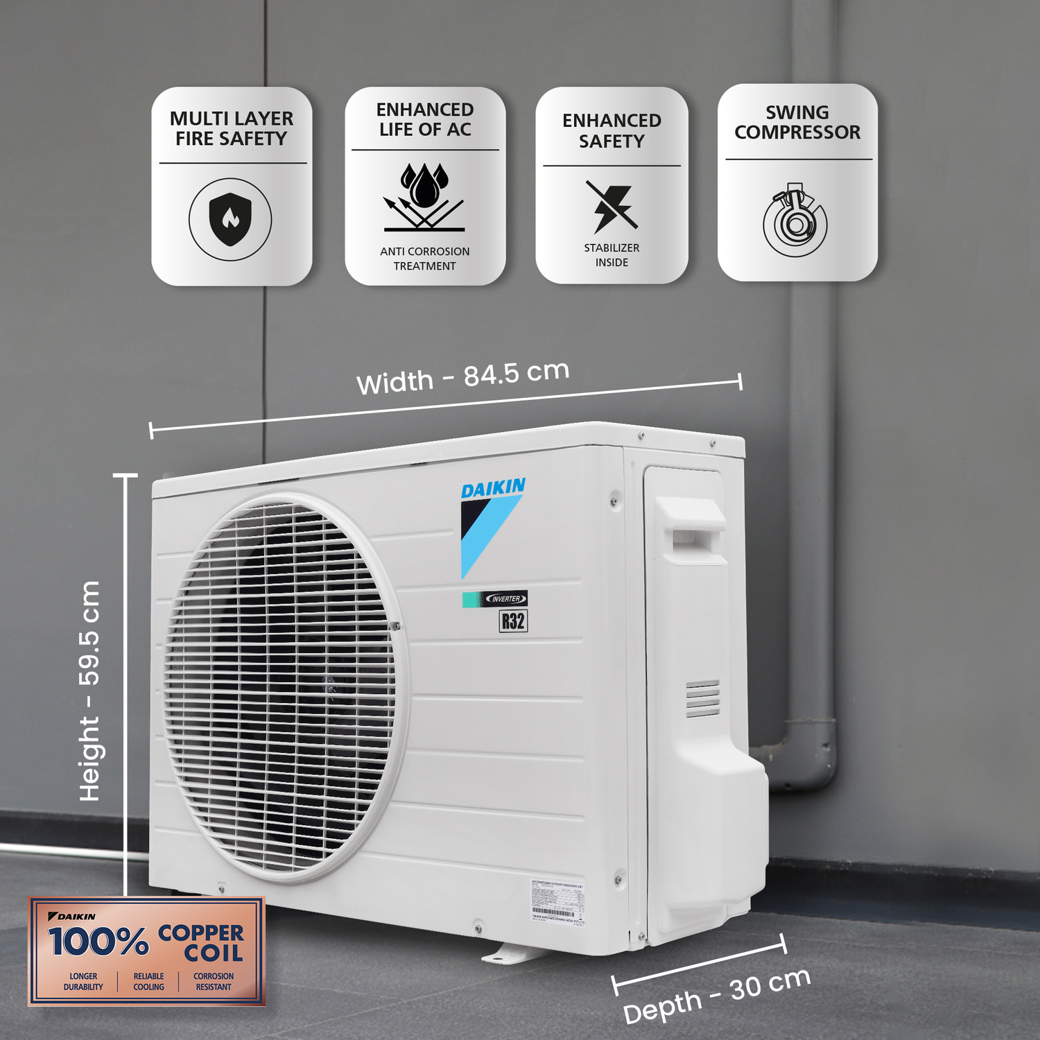 Image of Daikin 2024 Model 2 Ton 4 Star Split Inverter AC