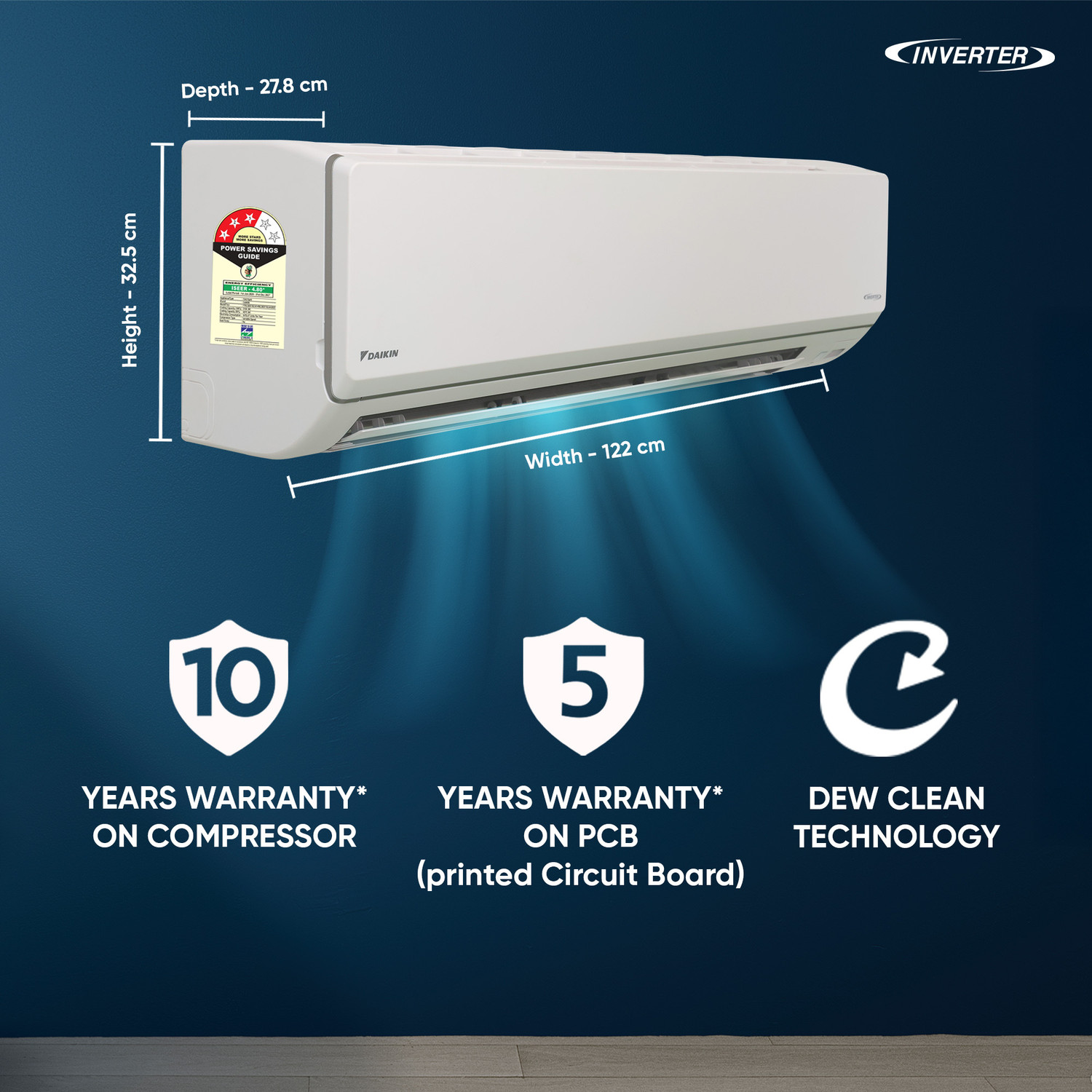 Image of Daikin 2026 Model 2.6 Ton 3 Star Split Inverter AC