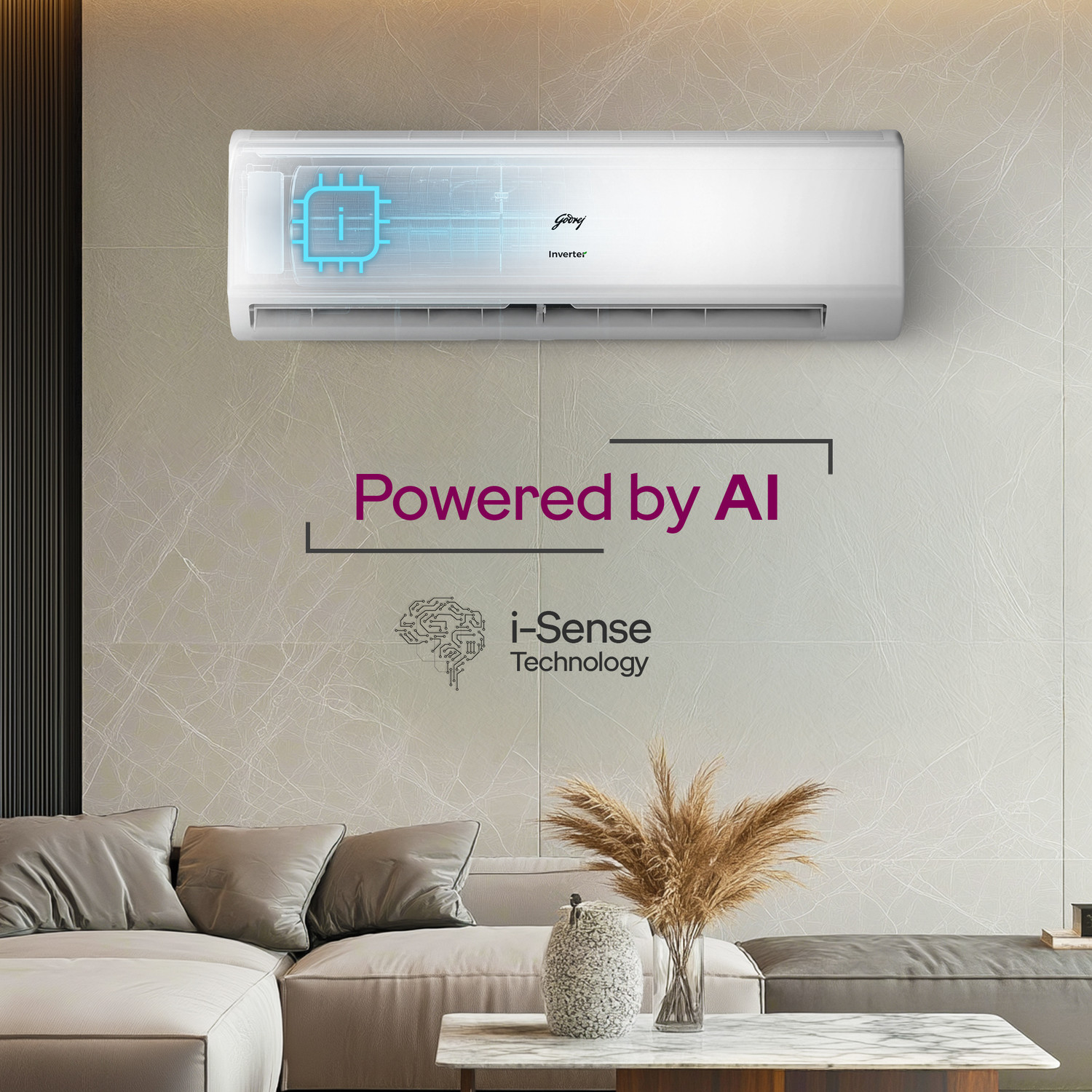 Image of Godrej 2025 Model 1 Ton 5 Star Split Inverter 5-In-1-Convertible CoolingI-sense Technology with Blue Fin Anti Corrosive Coating AC