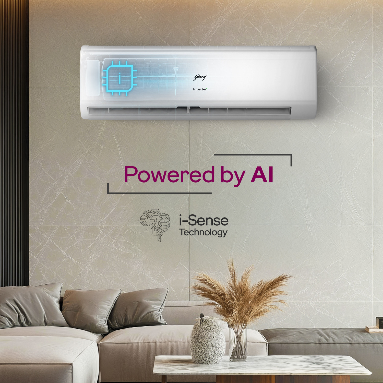 Image of Godrej 2026 Model 1.5 Ton 5 Star Split Inverter with 5-in-1 convertible | AI Powered| Heavy Duty Cooling at 52 degree celsius|i-Sense technology AC