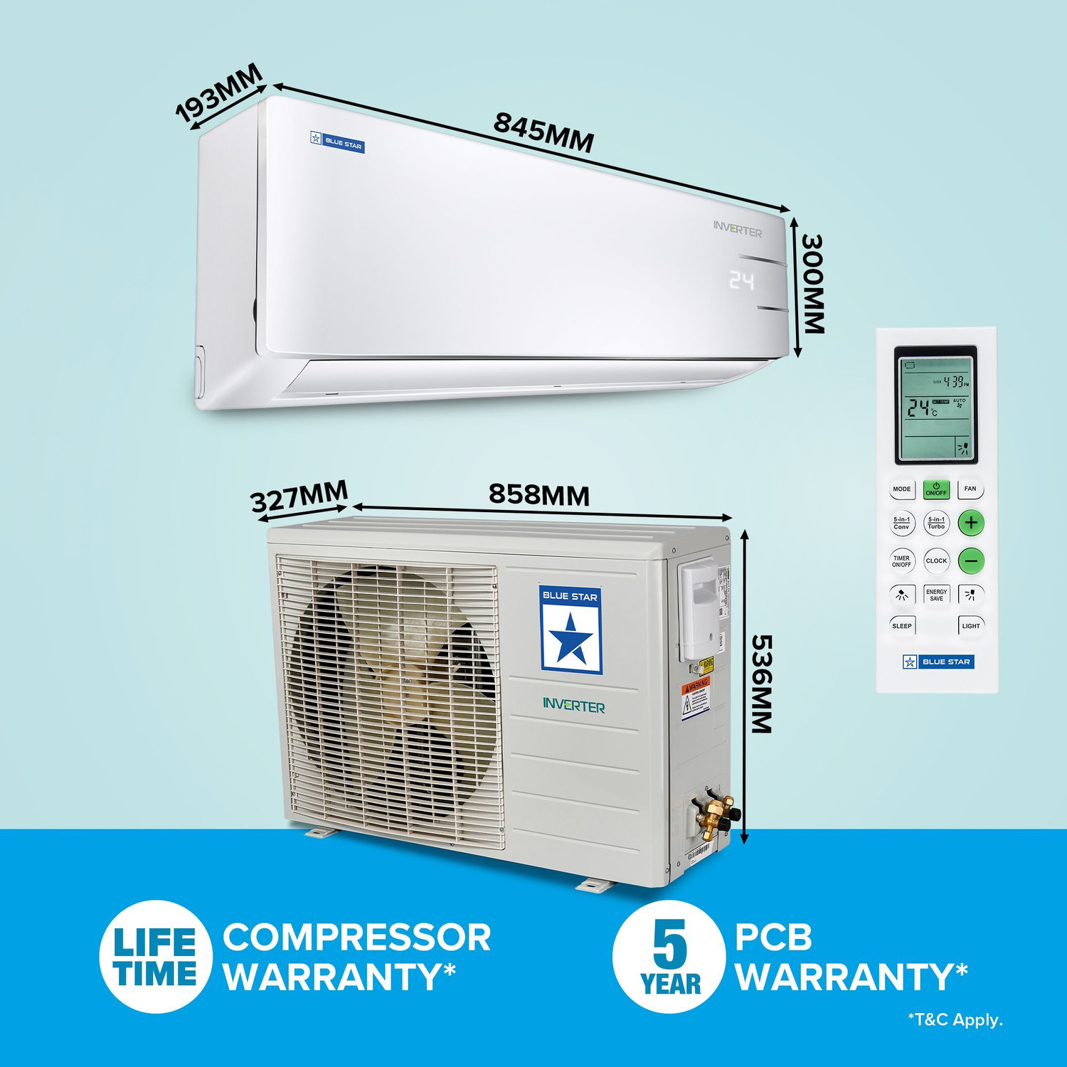 Image of Blue Star 2025 Model 1.5 Ton 3 Star Split Inverter AC