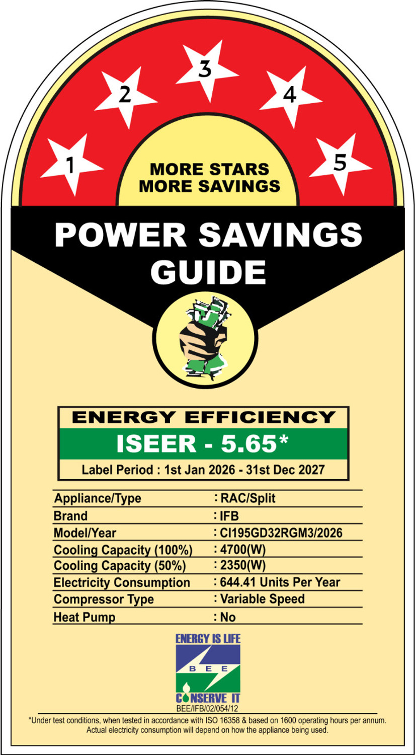 Image of IFB 2026 Model 1.5 Ton 5 Star Split Inverter with Wi-fi AC