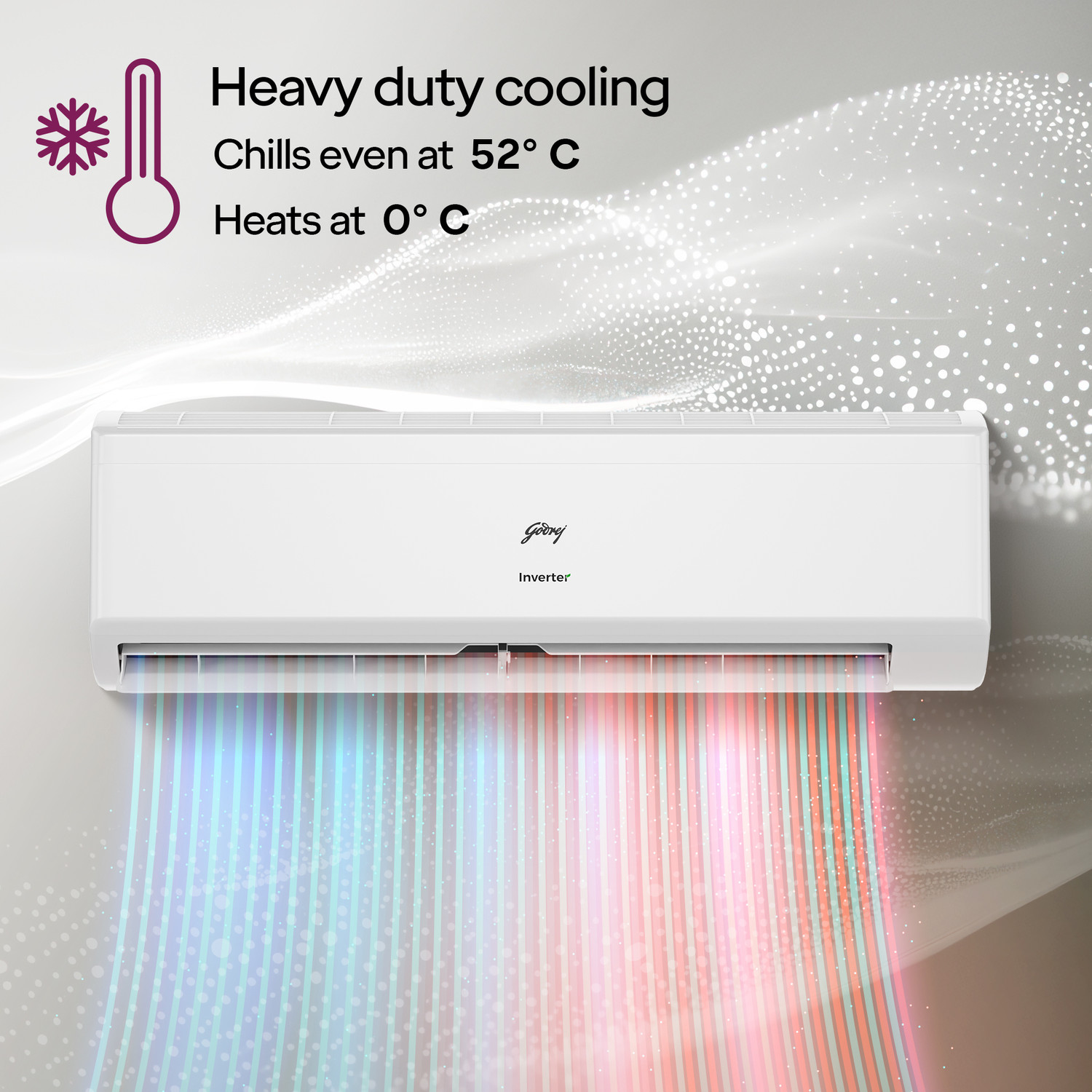 Image of Godrej 2024 Model 1.5 Ton 3 Star Hot and Cold Split Inverter AC