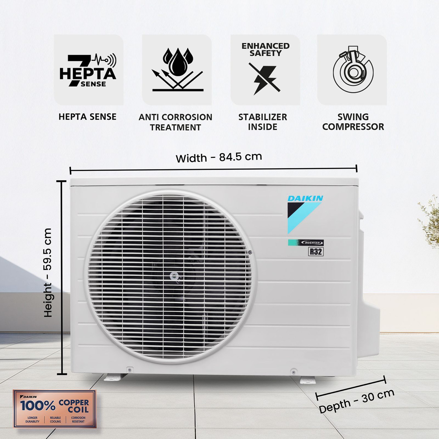 Image of Daikin 2025 Model 2 Ton 3 Star Split Inverter AC