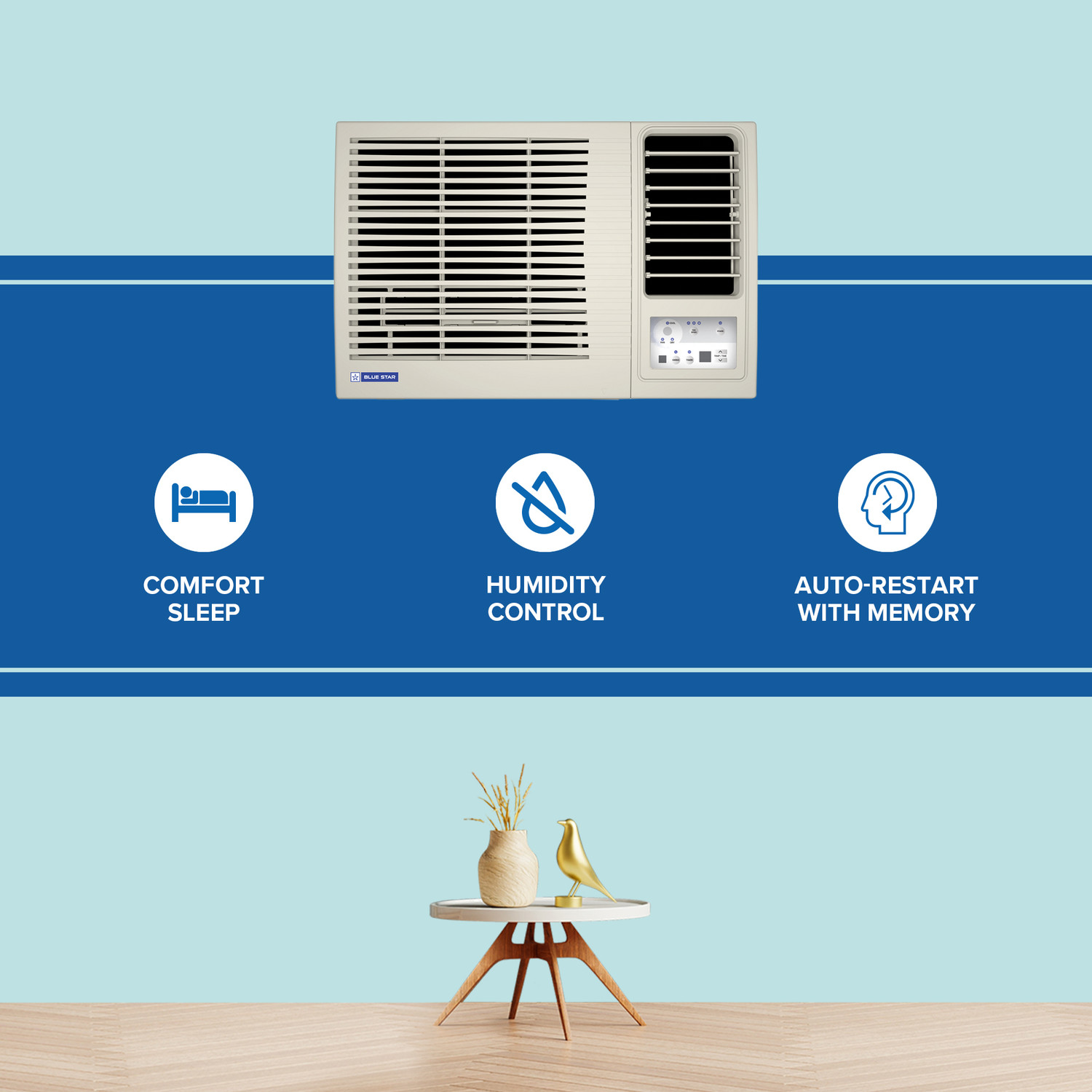 Image of Blue Star 2025 Model 1 Ton 3 Star Window Fixed Speed AC