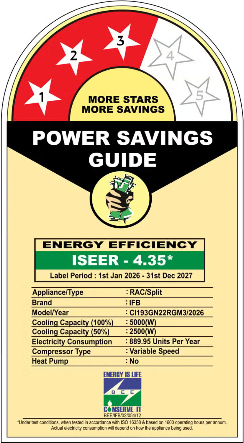 Image of IFB 2026 Model 1.5 Ton 3 Star Split Smart Inverter with Wi-fi AC
