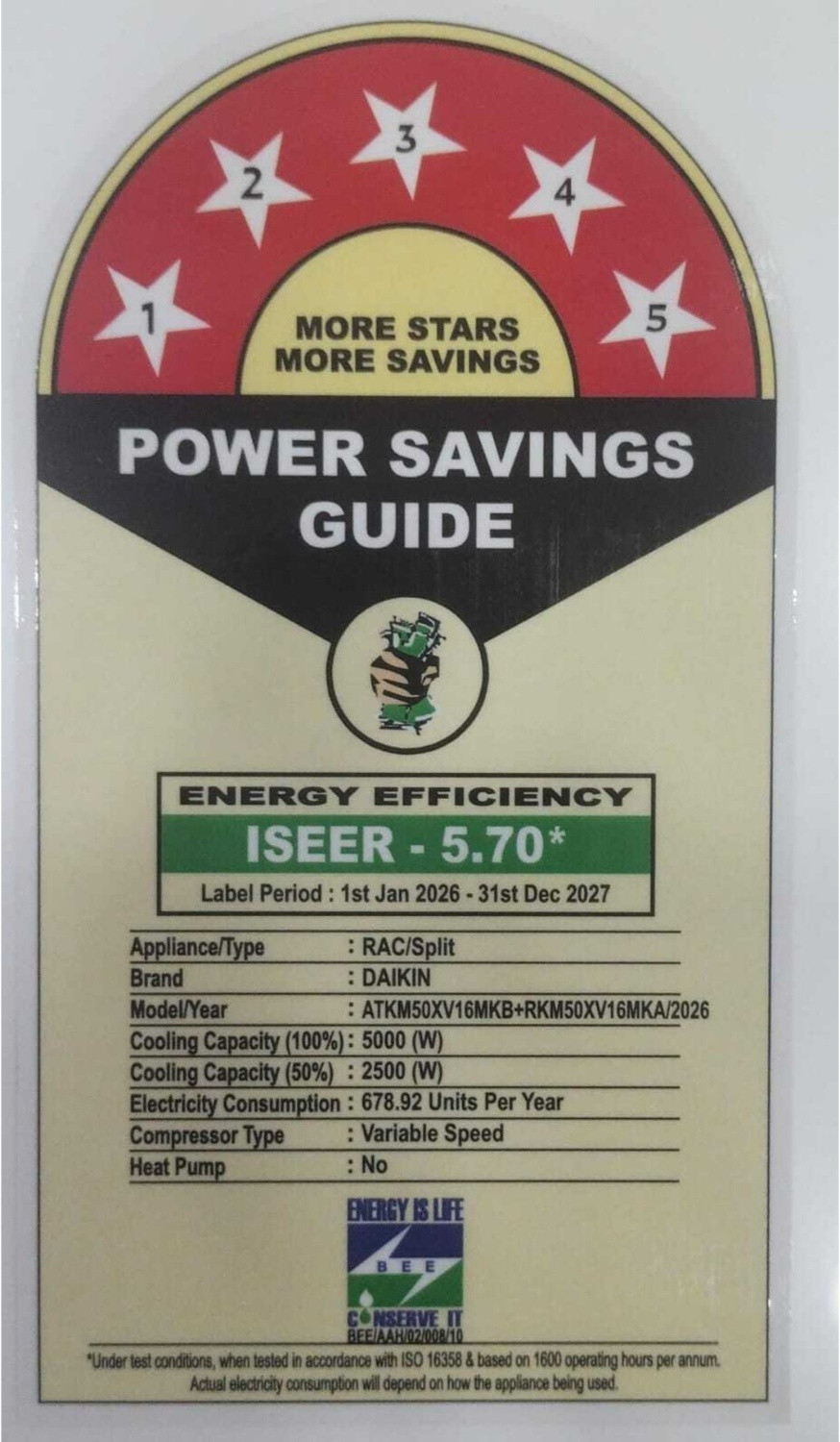 Image of Daikin 2026 Model 1.5 Ton 5 Star Split Inverter AC