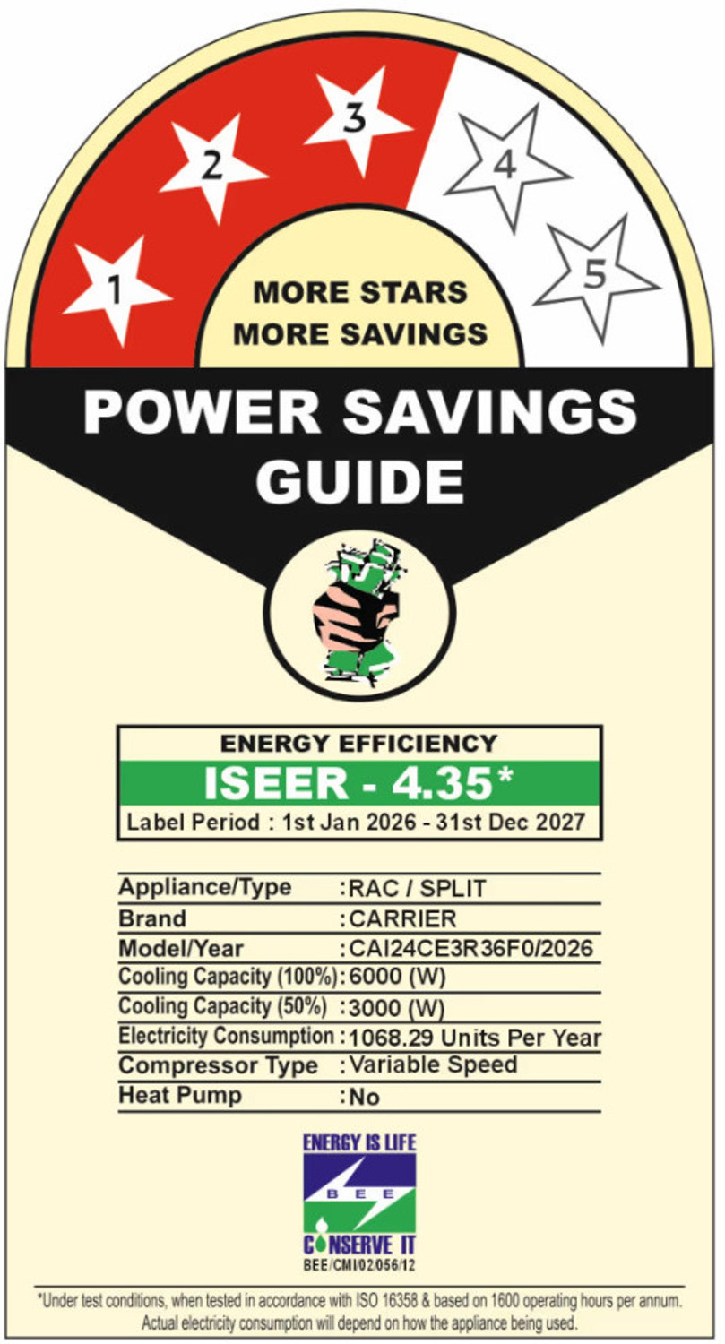 Image of CARRIER 2026 Model 2 Ton 3 Star Split Inverter AC