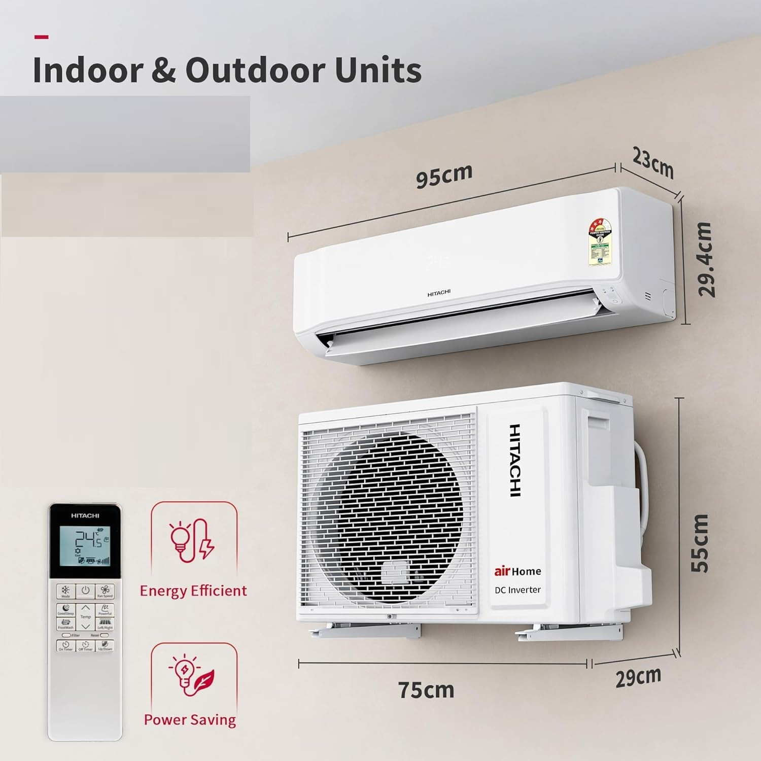 Image of Hitachi 2026 Model 2 Ton 3 Star Split Inverter AC