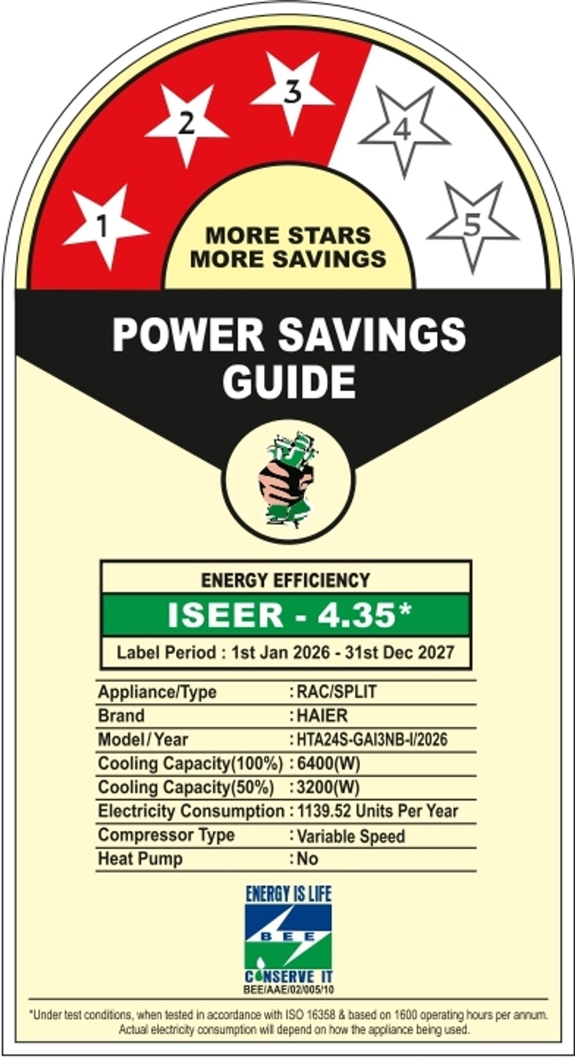 Image of Haier 2026 Model 2 Ton 3 Star Tower HEXA Inverter with Wi-fi AC