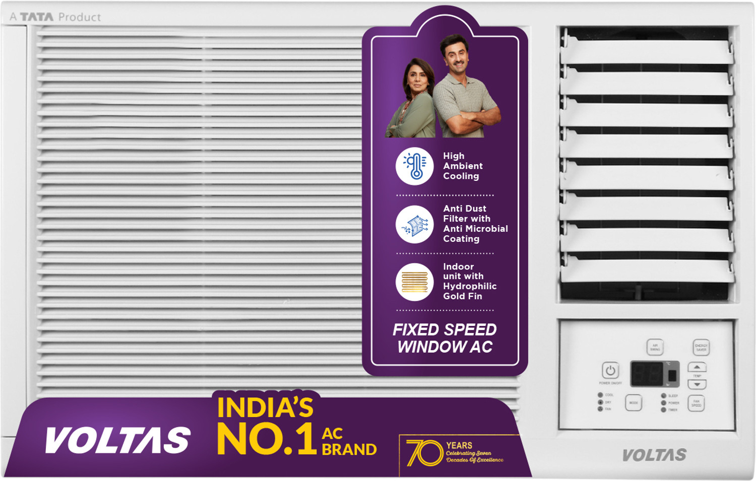 Image of Voltas 2026 Model 1 Ton 2 Star Window Fixed Speed AC