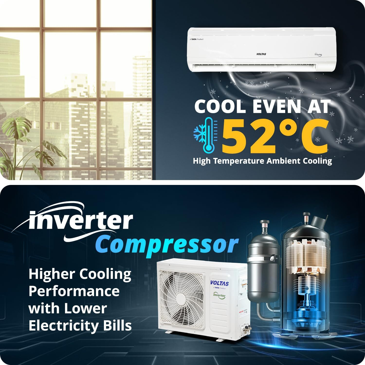 Image of Voltas 2025 Model 1.5 Ton 5 Star Split Inverter AC