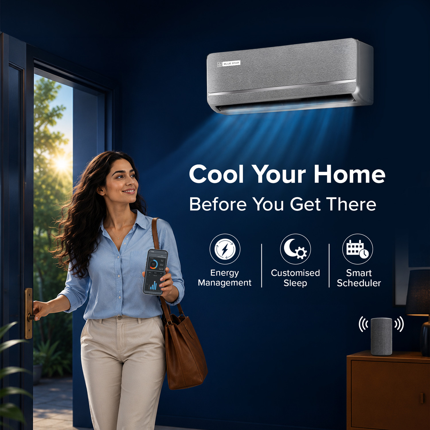 Image of Blue Star Iconia 2026 Model 1.5 Ton 3 Star Split Inverter with Wi-fi 5-In-1 Convertible, AI Pro+ Technology, 4-Way Swing AC