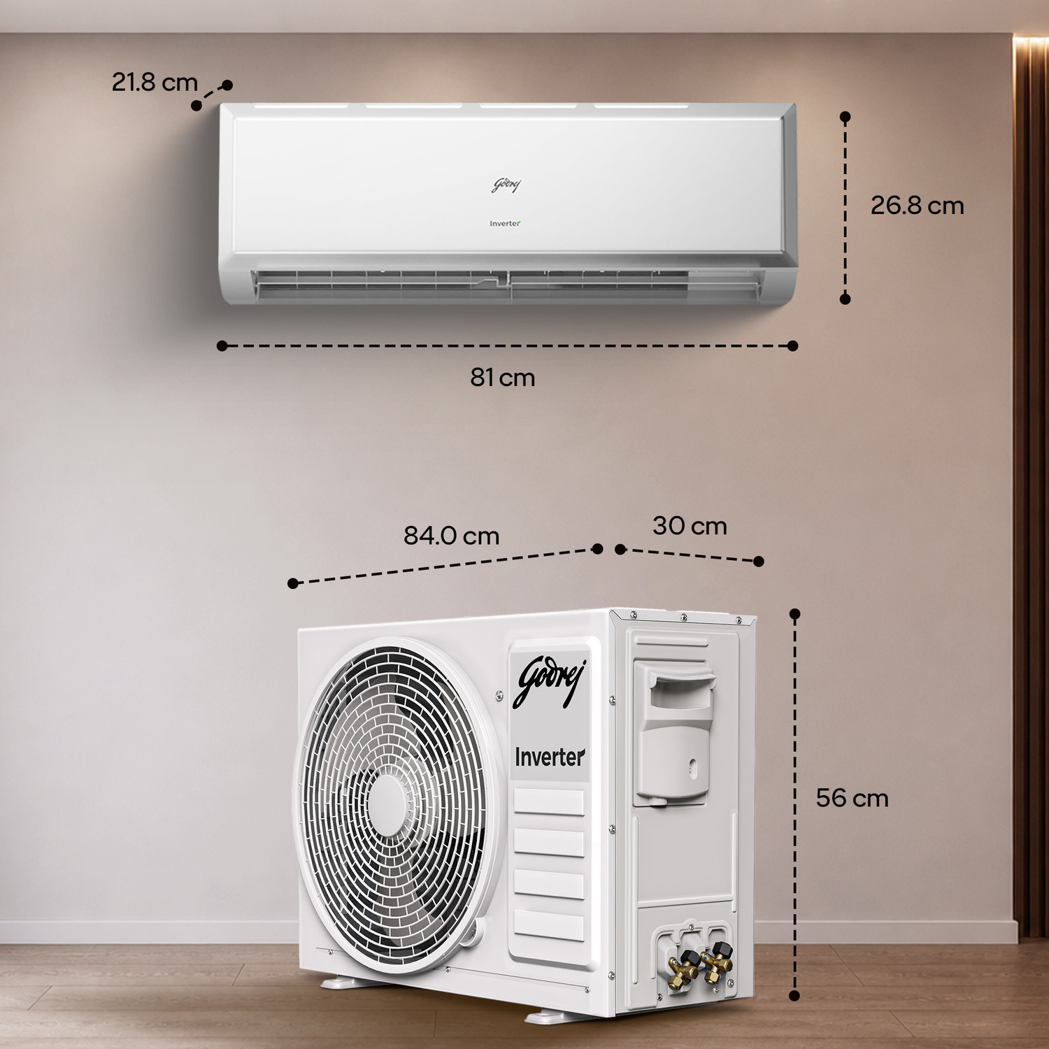 Image of Godrej 2026 Model 1.4 Ton 3 Star Split Inverter with 5-in-1 convertible | AI Powered| Heavy Duty Cooling at 52 degree celsius|i-Sense technology AC