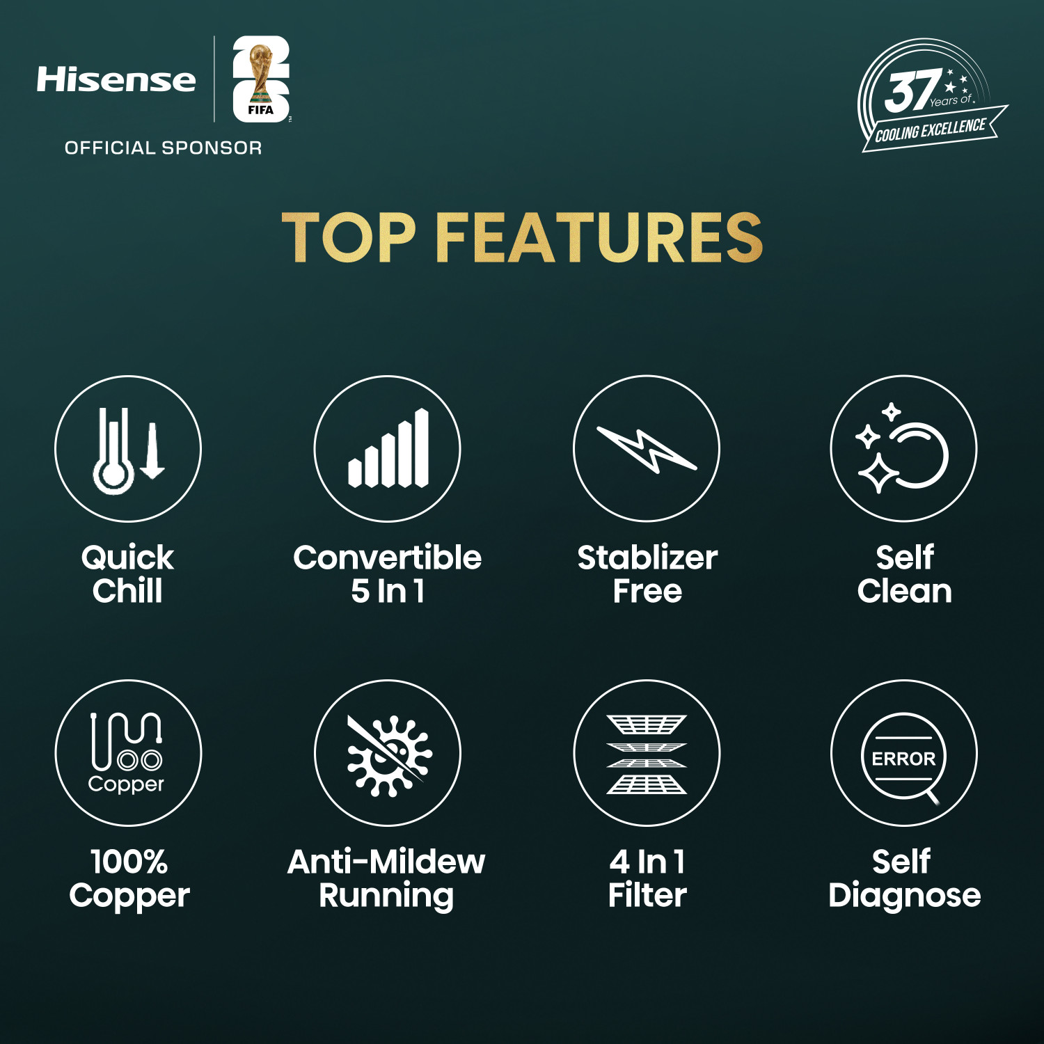 Image of Hisense 2026 Model 1.5 Ton 3 Star Split Inverter AC