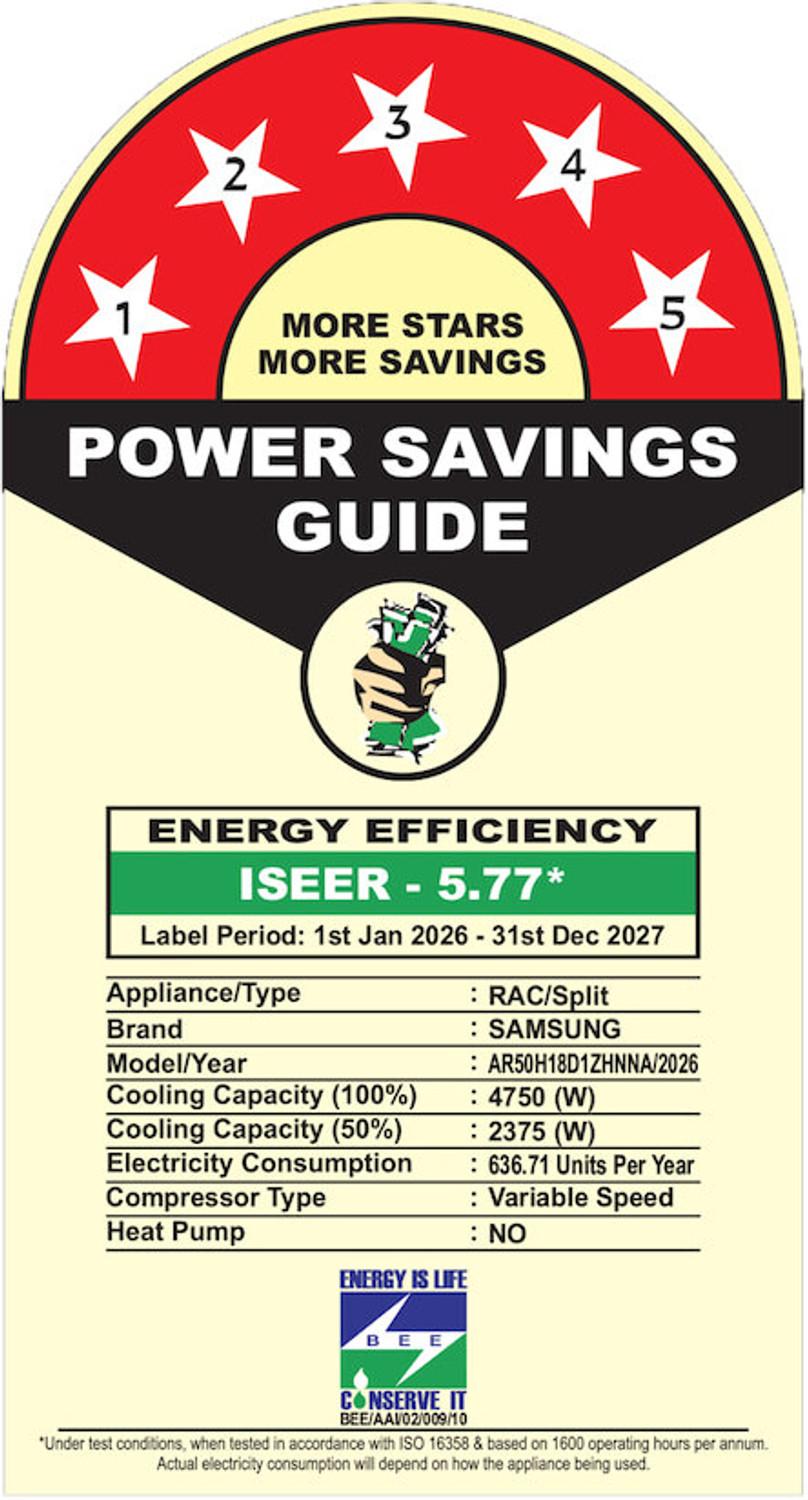 Image of Samsung 2026 Model 1.5 Ton 5 Star Split Inverter AC