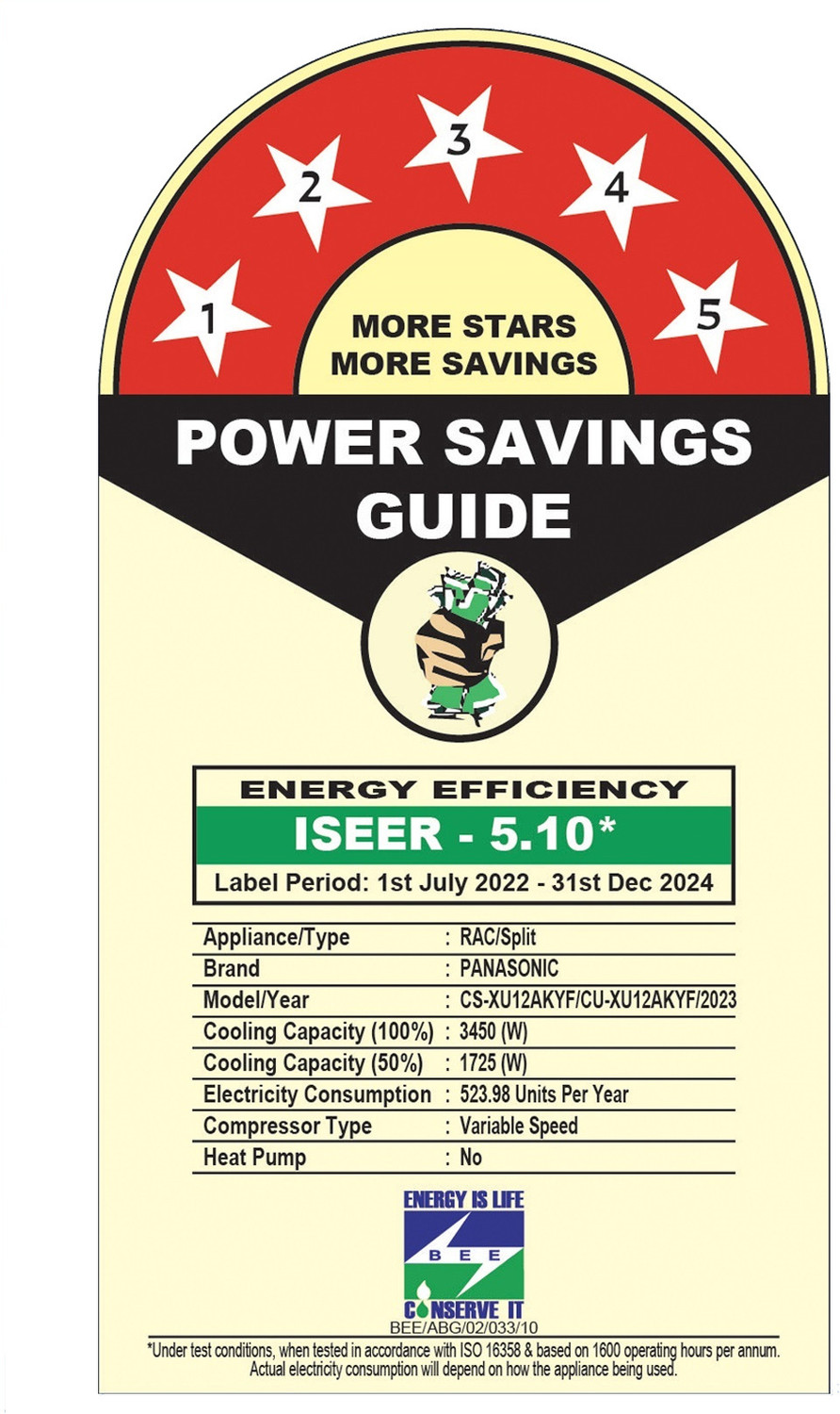 Image of Panasonic 2023 Model 1 Ton 5 Star Split Inverter with Wi-fi 7 in 1 Convertible with True AI Mode, Matter Enabled AC