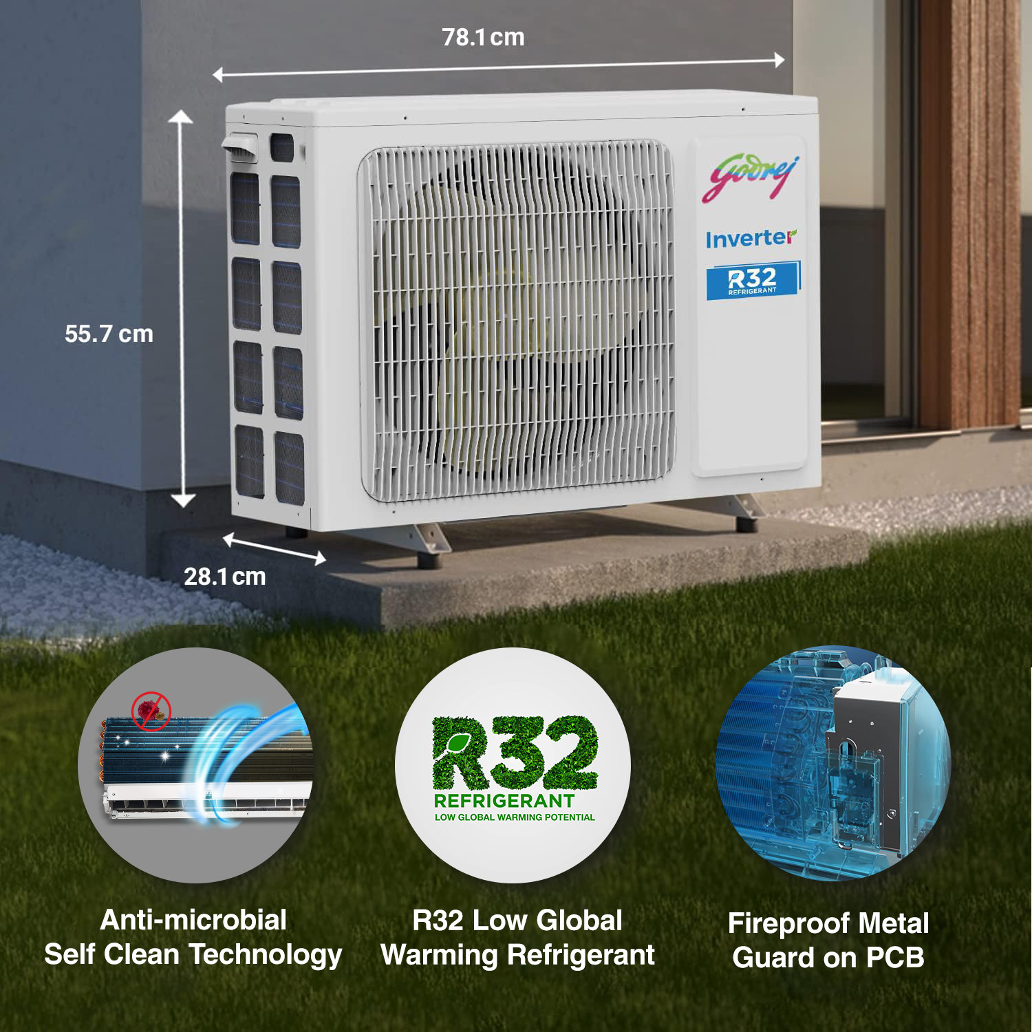 Image of Godrej 2024 Model 1.5 Ton 5 Star Split Inverter 5-In-1 Convertible with Heavy Duty Cooling at Extreme Temperature AC