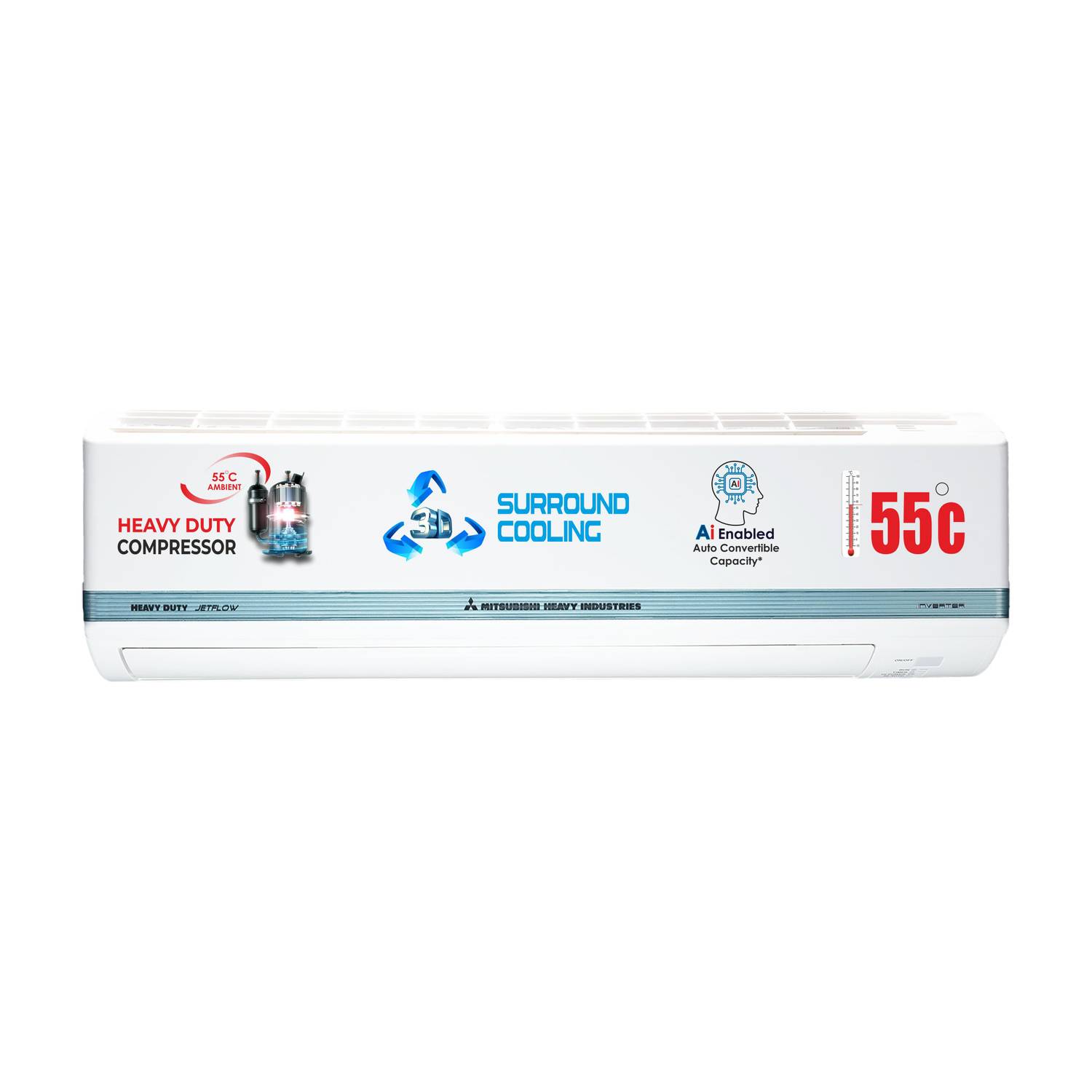 MITSUBISHI HEAVY INDUSTRIES 2026 Model 1.5 Ton 3 Star Split Hyper Inverter AC (DXK18YAMDA-W, DXC18YAMDA-W, White) — image 1 of 5
