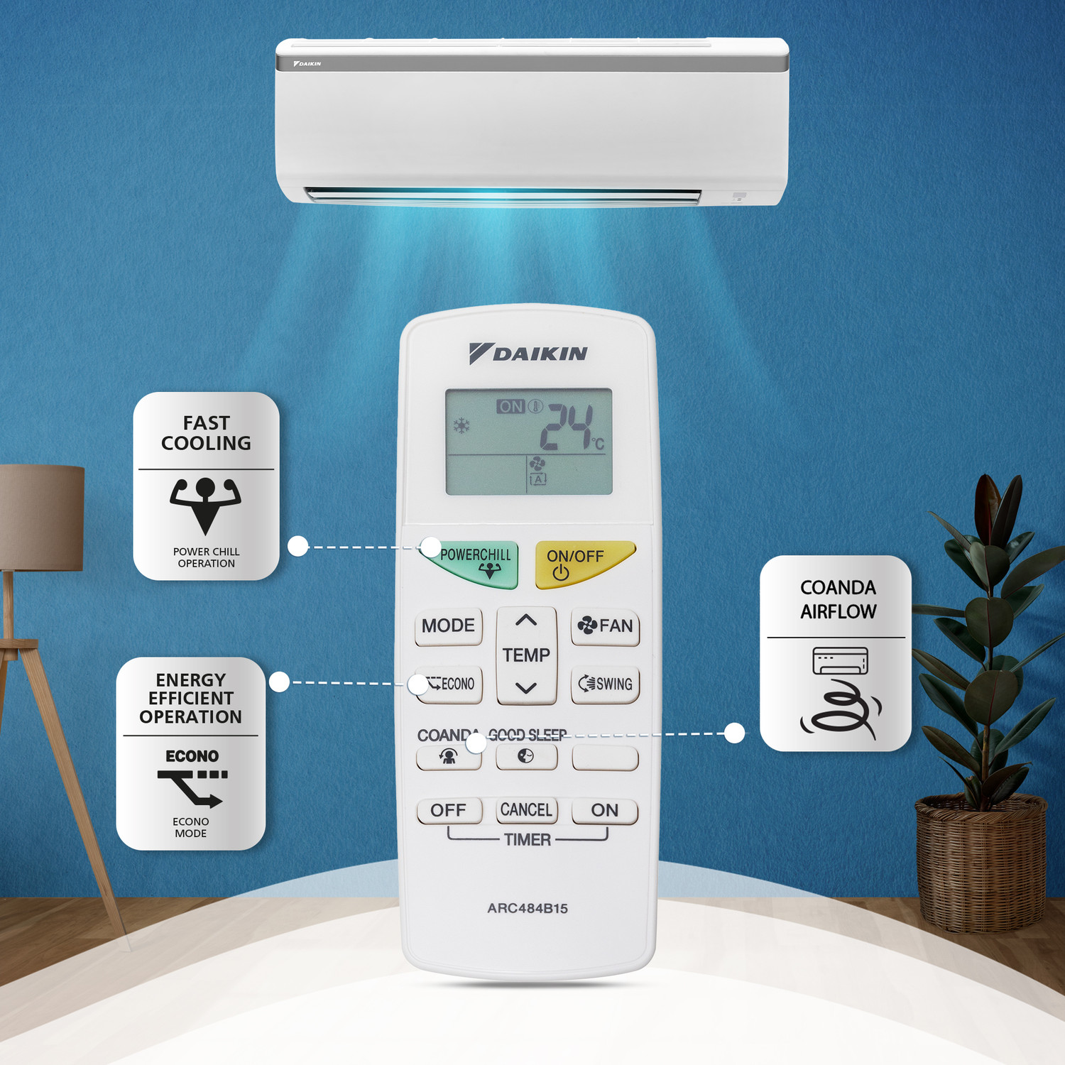 Image of Daikin 2025 Model 0.8 Ton 3 Star Split Fixed Speed AC