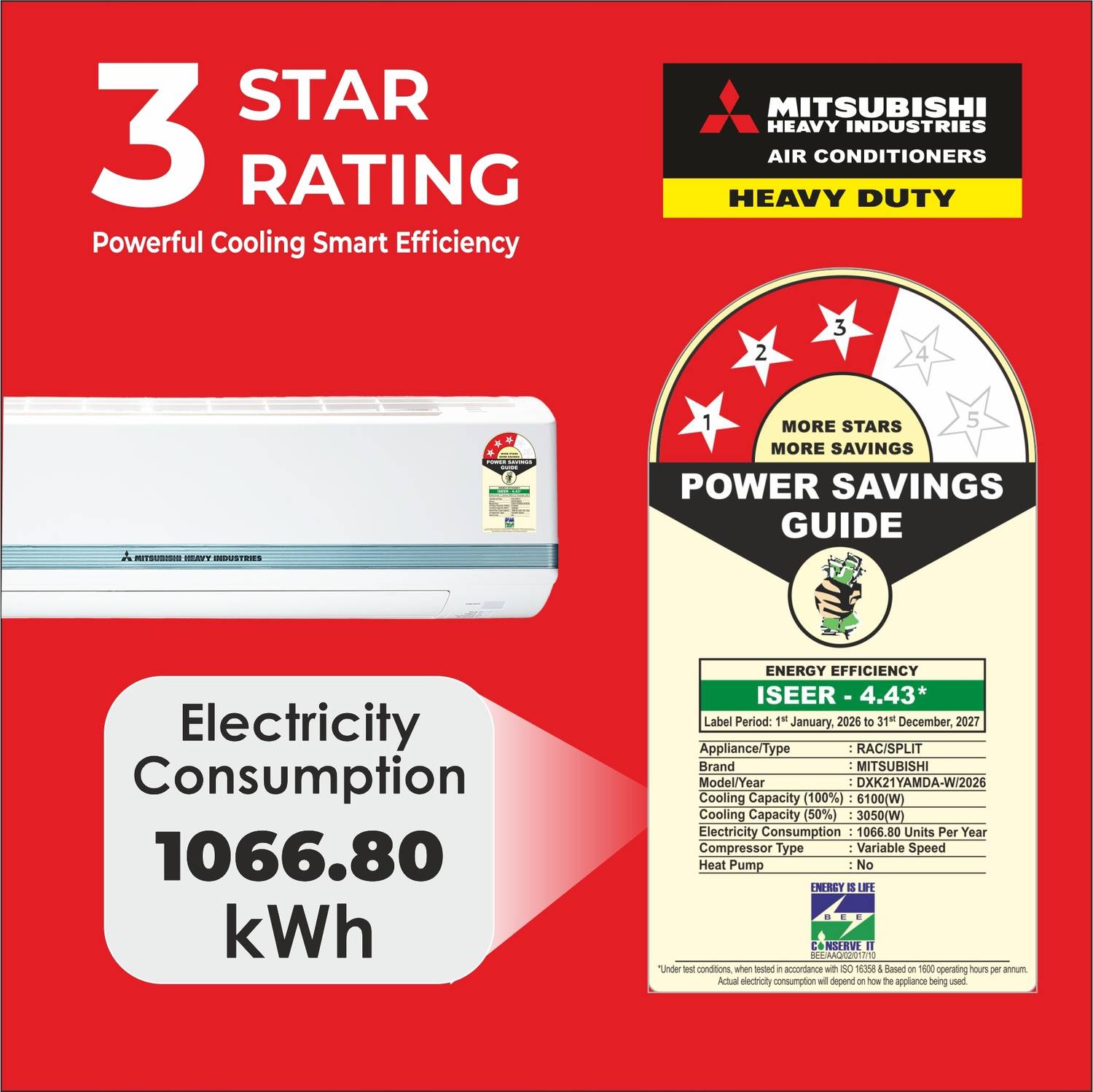 Mitsubishi 1.75 Ton 3 Star Split Hyper Inverter AC - Image 2