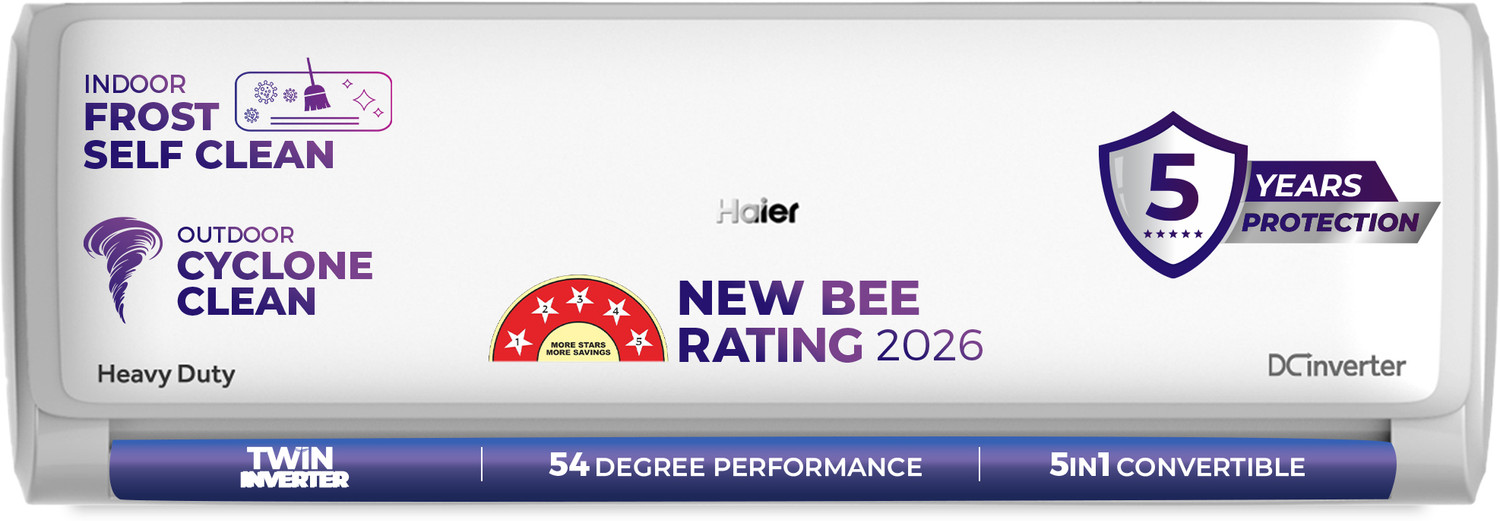 Image of Haier 2026 Model 1.5 Ton 5 Star Split Twin Inverter AC