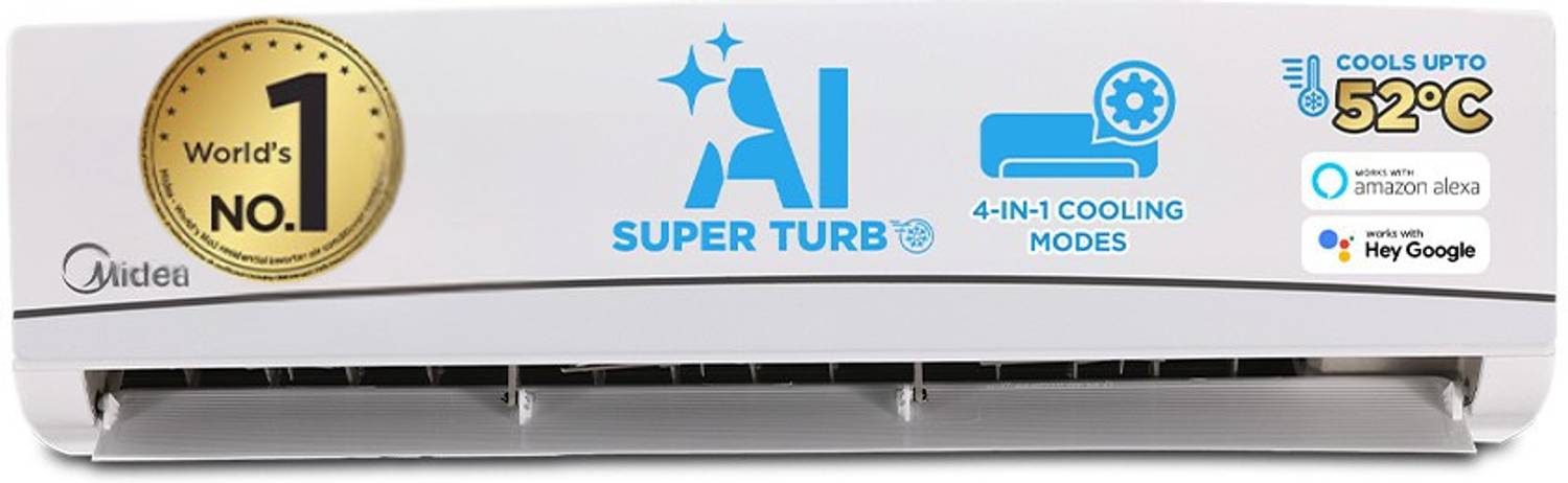 Midea 2025 Model 1 Ton 3 Star Split Inverter with Wi-fi 4 in 1 Convertible Cooling AI HD Filter with Auto Cleanser, SANTIS NEO RYL AC