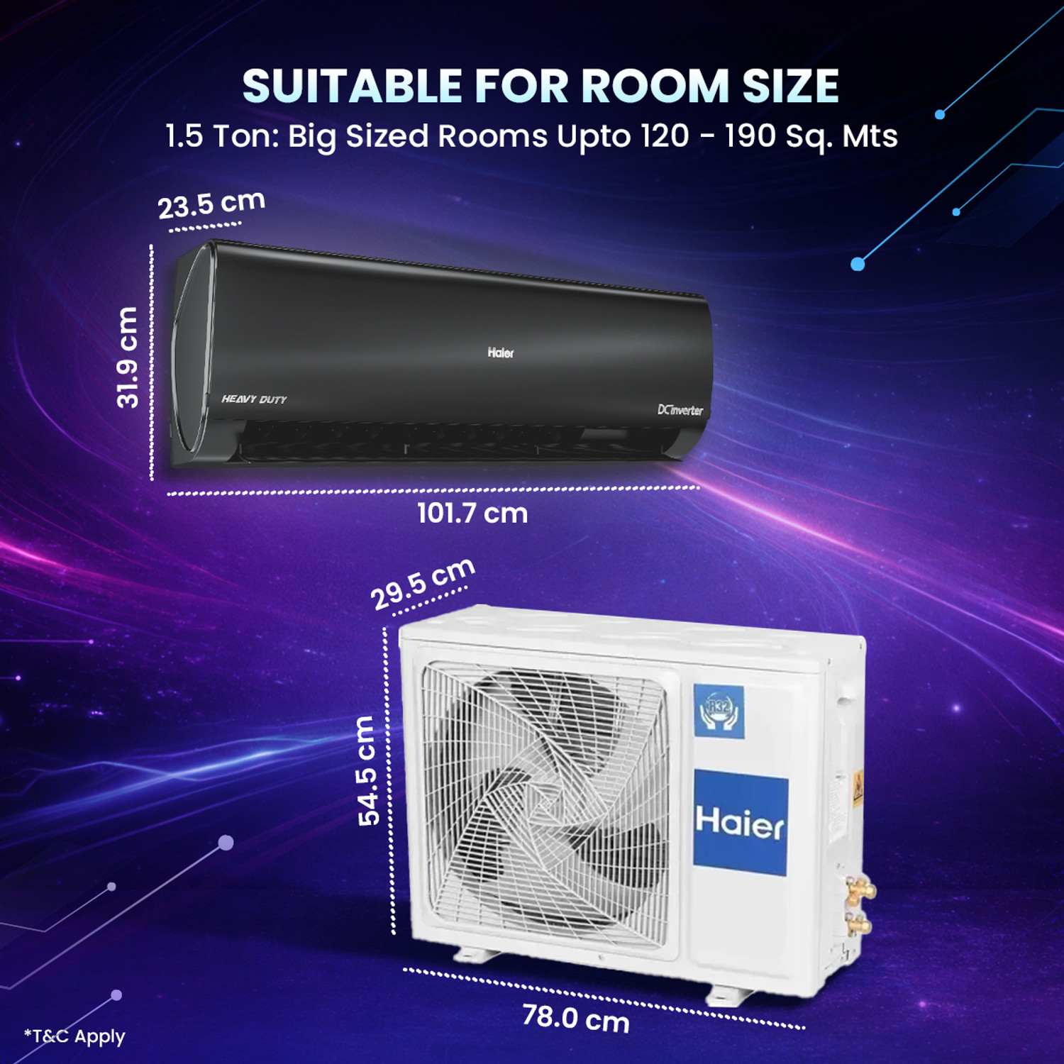 Image of Haier 2026 Model 1.5 Ton 3 Star Split HEXA Inverter with Wi-fi AC