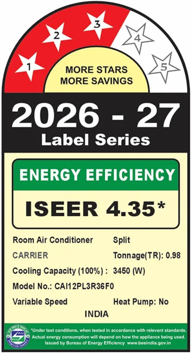 Image of CARRIER 2026 Model 1.5 Ton 3 Star Split Inverter AC