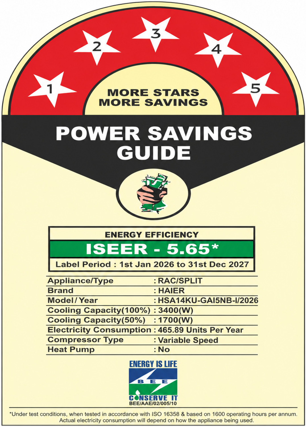 Image of Haier 2026 Model 1 Ton 5 Star Split HEXA Inverter with Wi-fi AC
