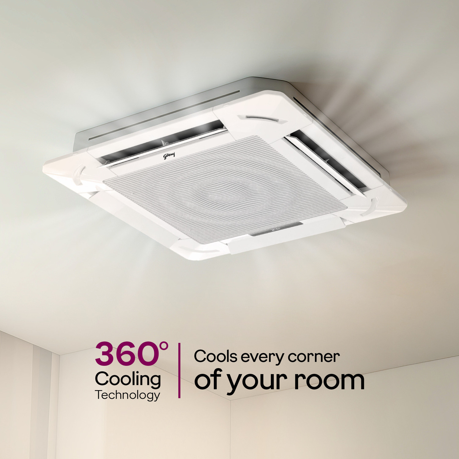 Image of Godrej 2025 Model 3 Ton 2 Star Cassette Fixed Speed With Anti Dust Filter AC