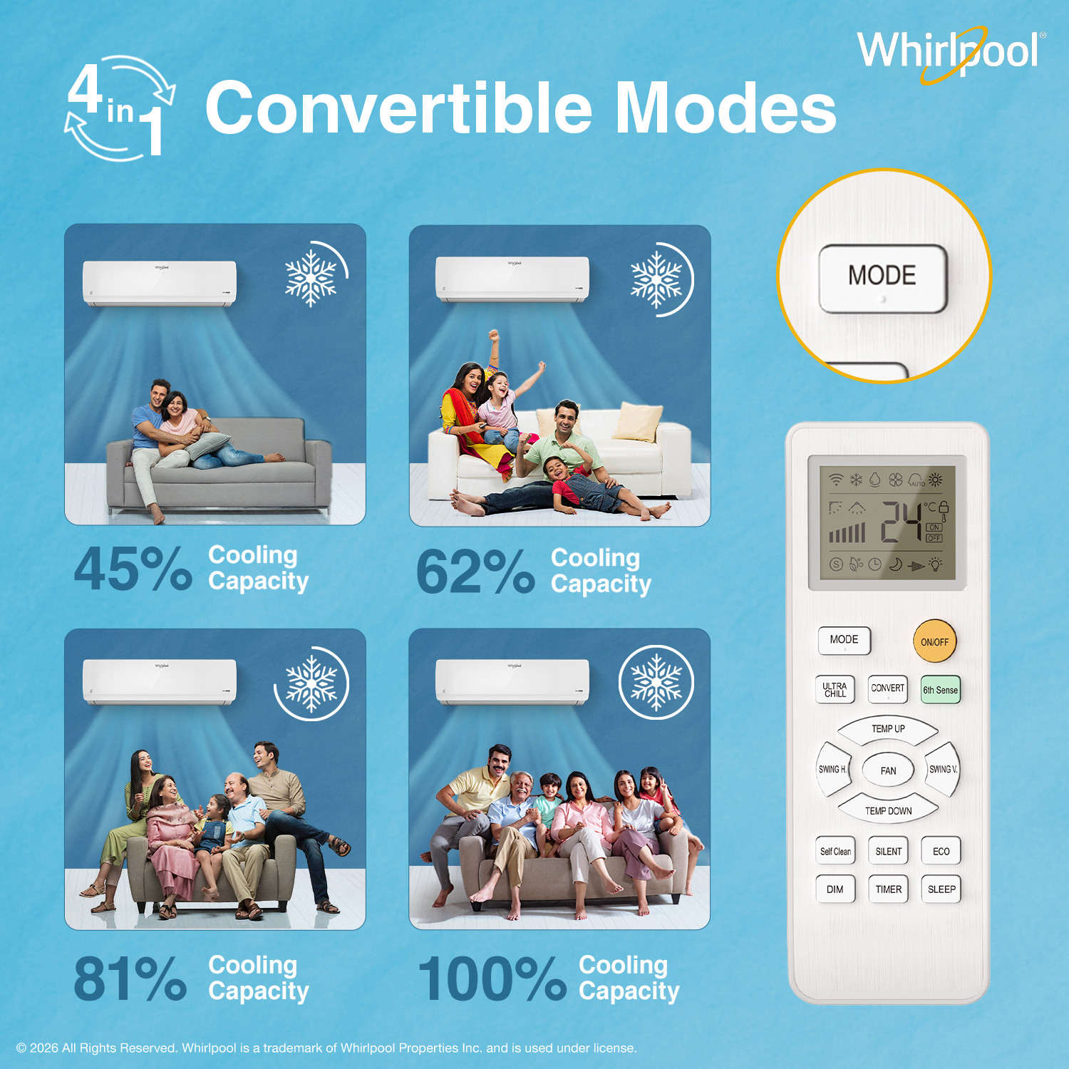 Image of Whirlpool 2026 Model 1 Ton 3 Star Split Inverter AC