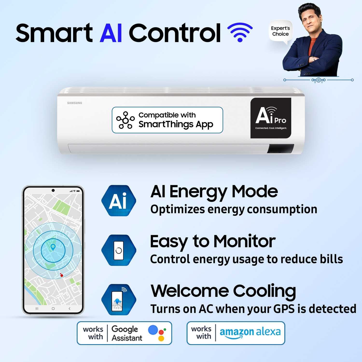Image of Samsung 2023 Model 2 Ton 3 Star Split Inverter with Wi-fi AC