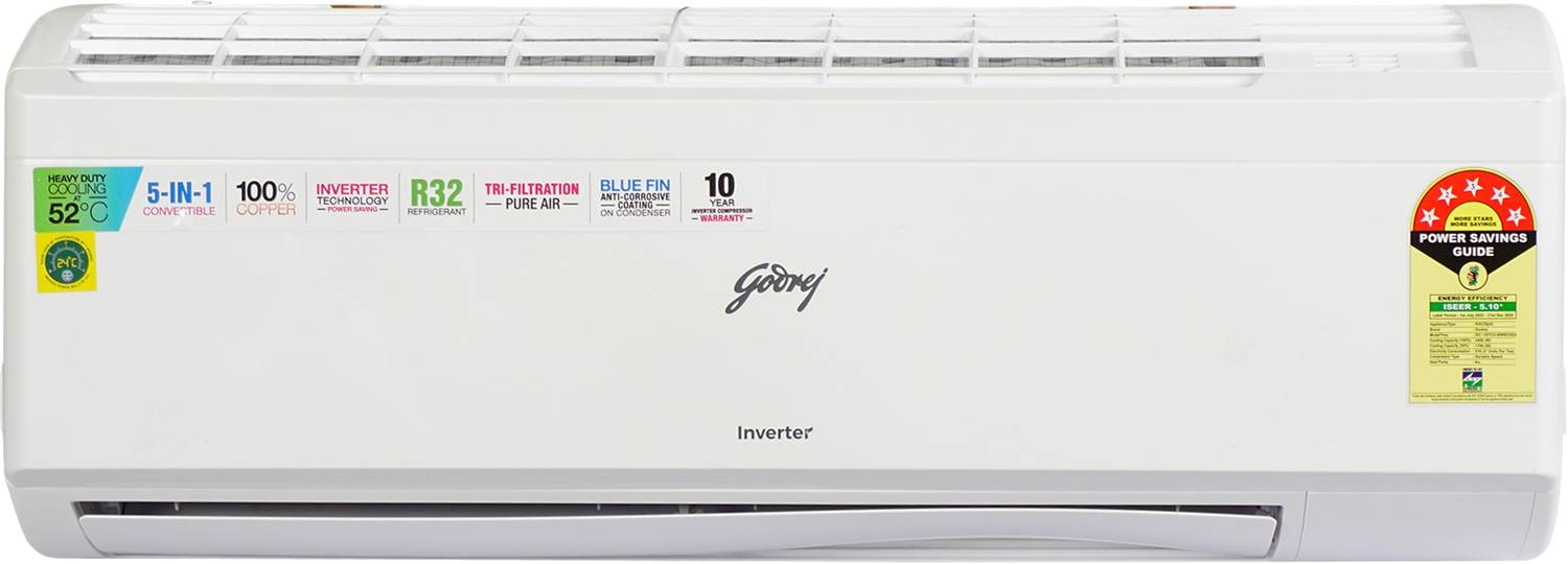 Godrej 2024 Model 1 Ton 5 Star Split Inverter AC